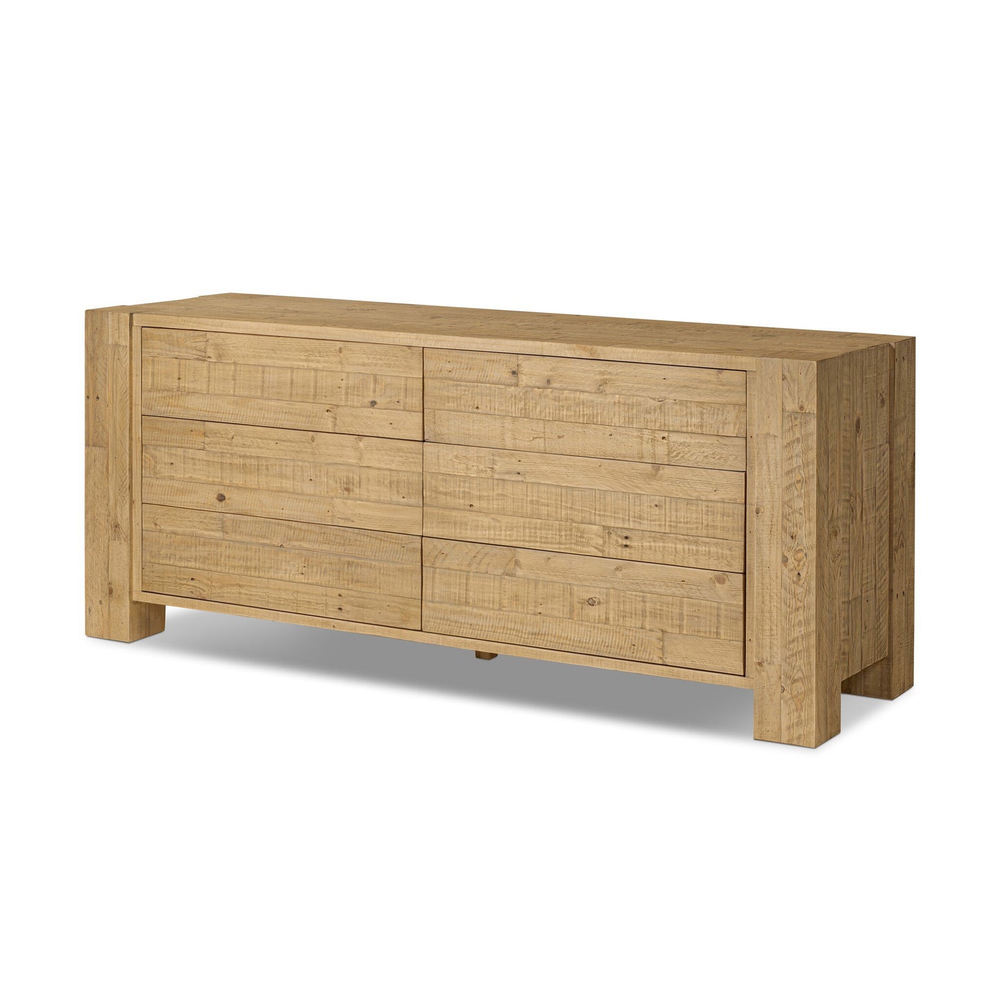 Perot 6 Drawer Dresser - Light Blonde Pine.