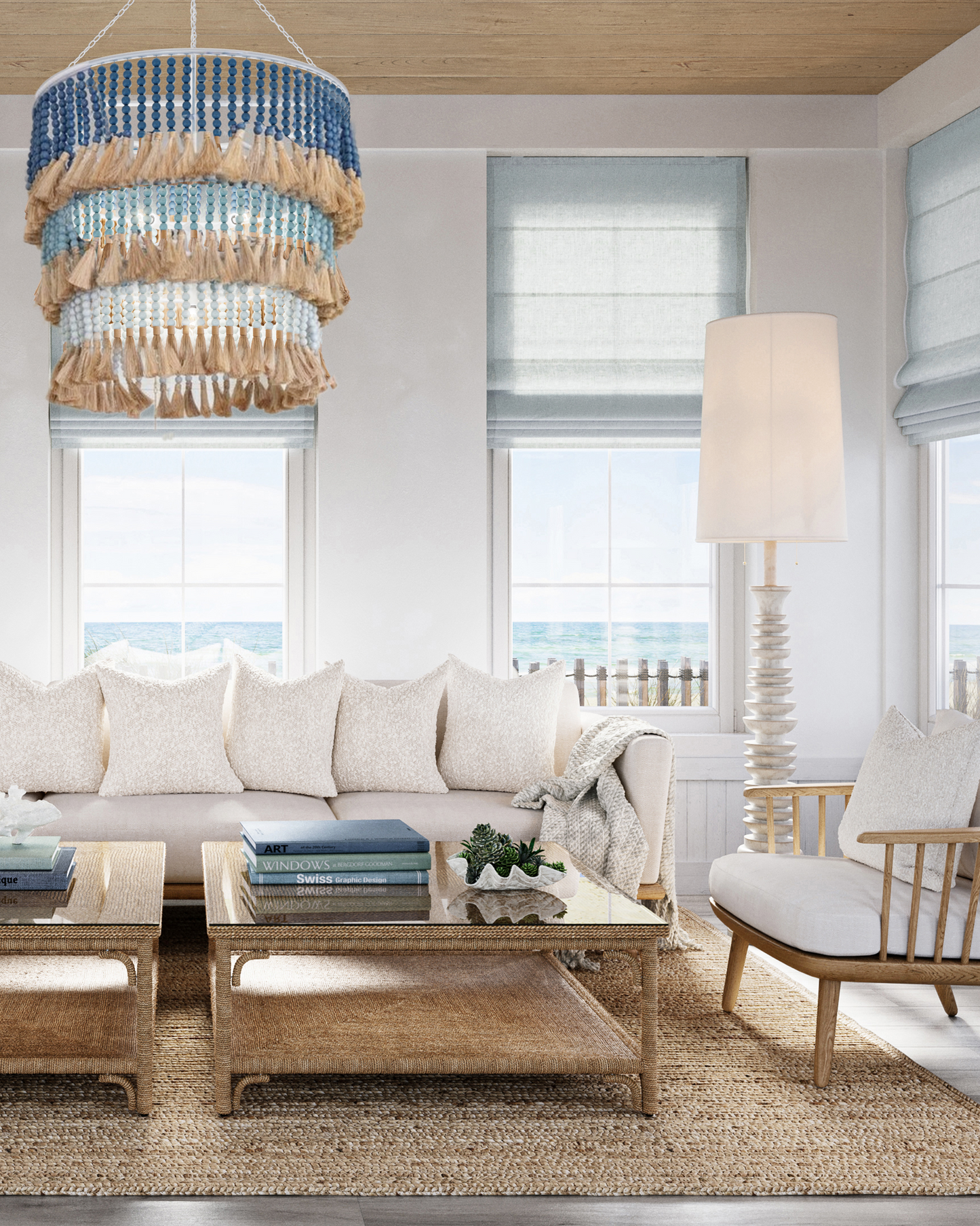 St. Barts Blue Chandelier.
