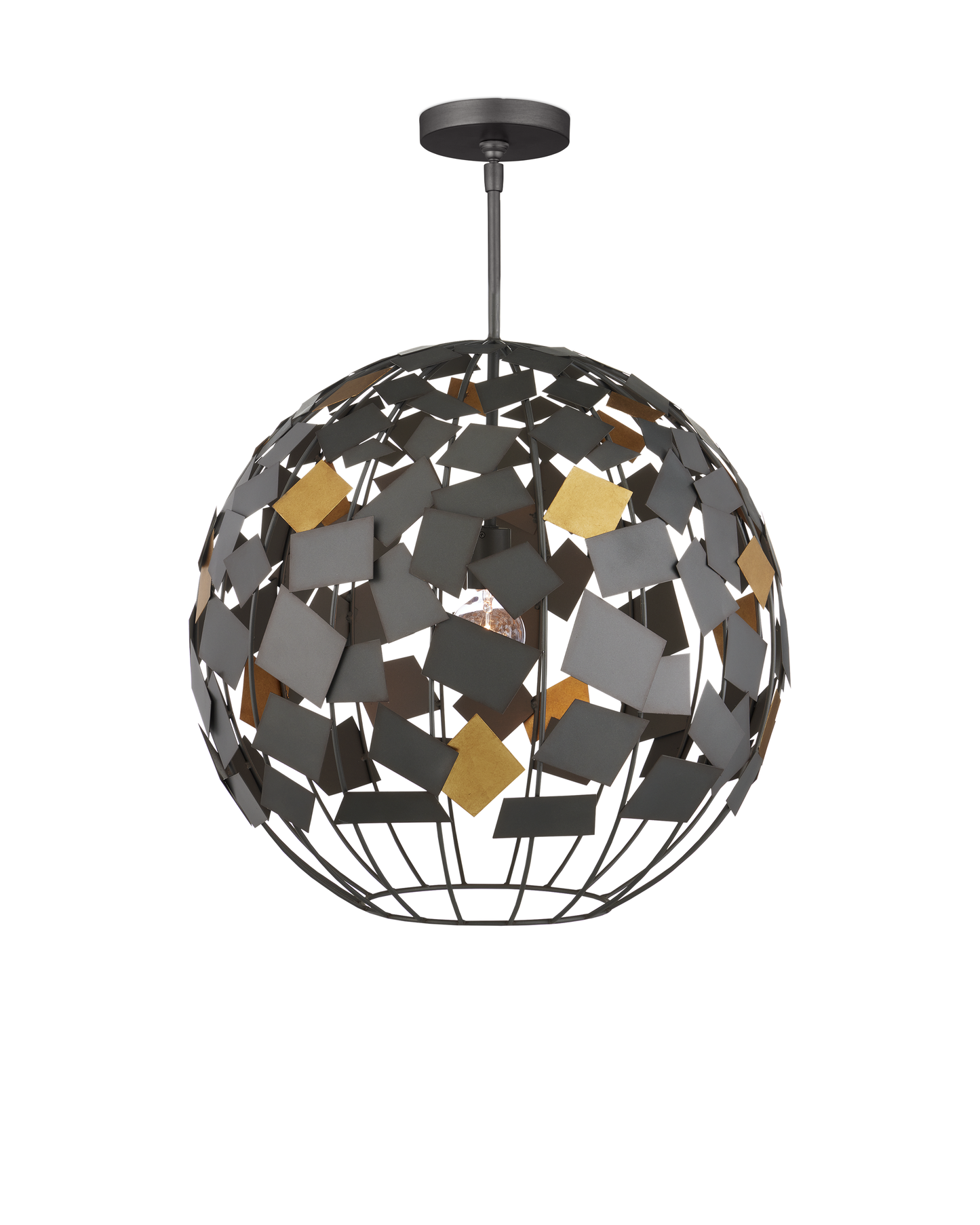 Moon Night Gray & Gold Orb Chandelier.