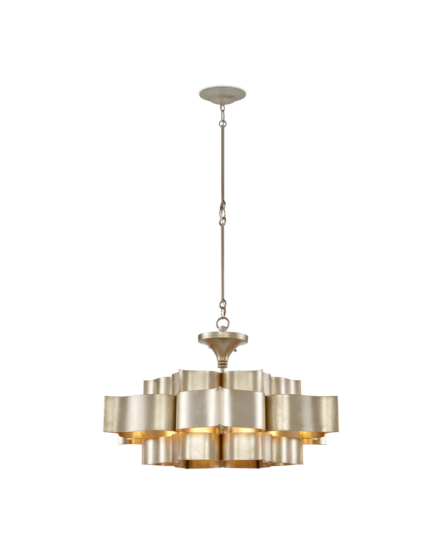 Grand Lotus Large Silver Chandelier.