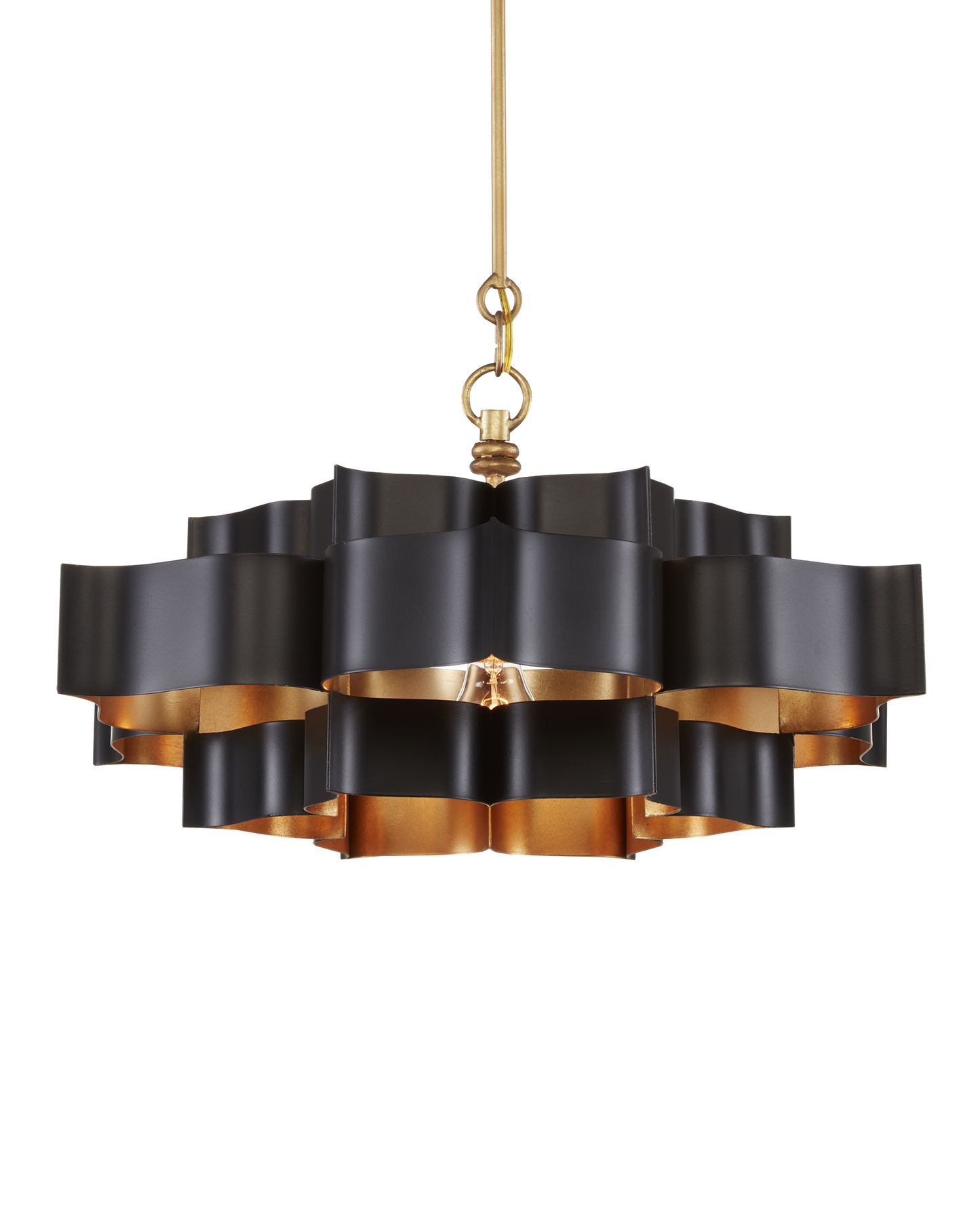 Grand Lotus Small Black Chandelier.