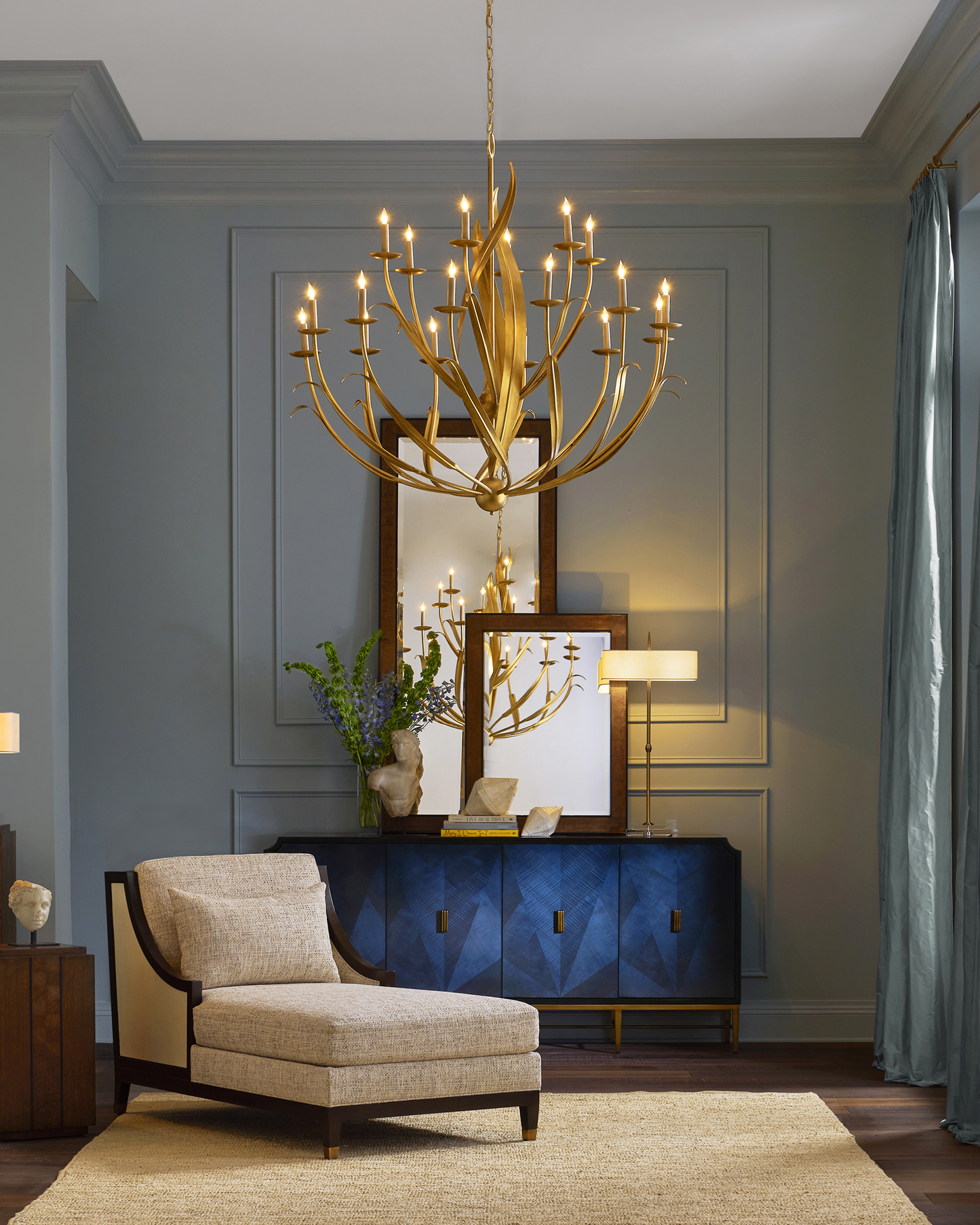 Menefee Large Gold Chandelier.