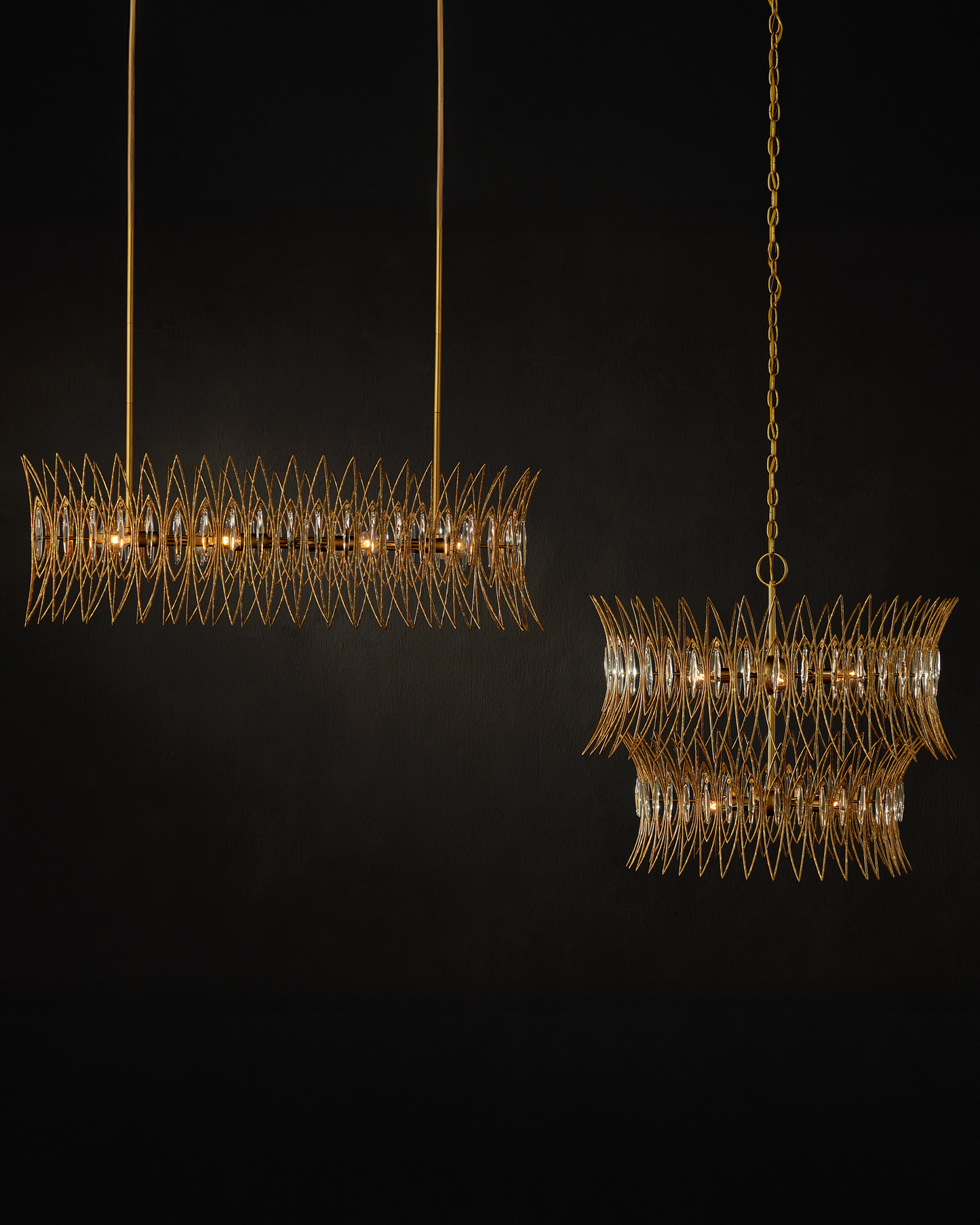 Marquise Medium Gold Chandelier.