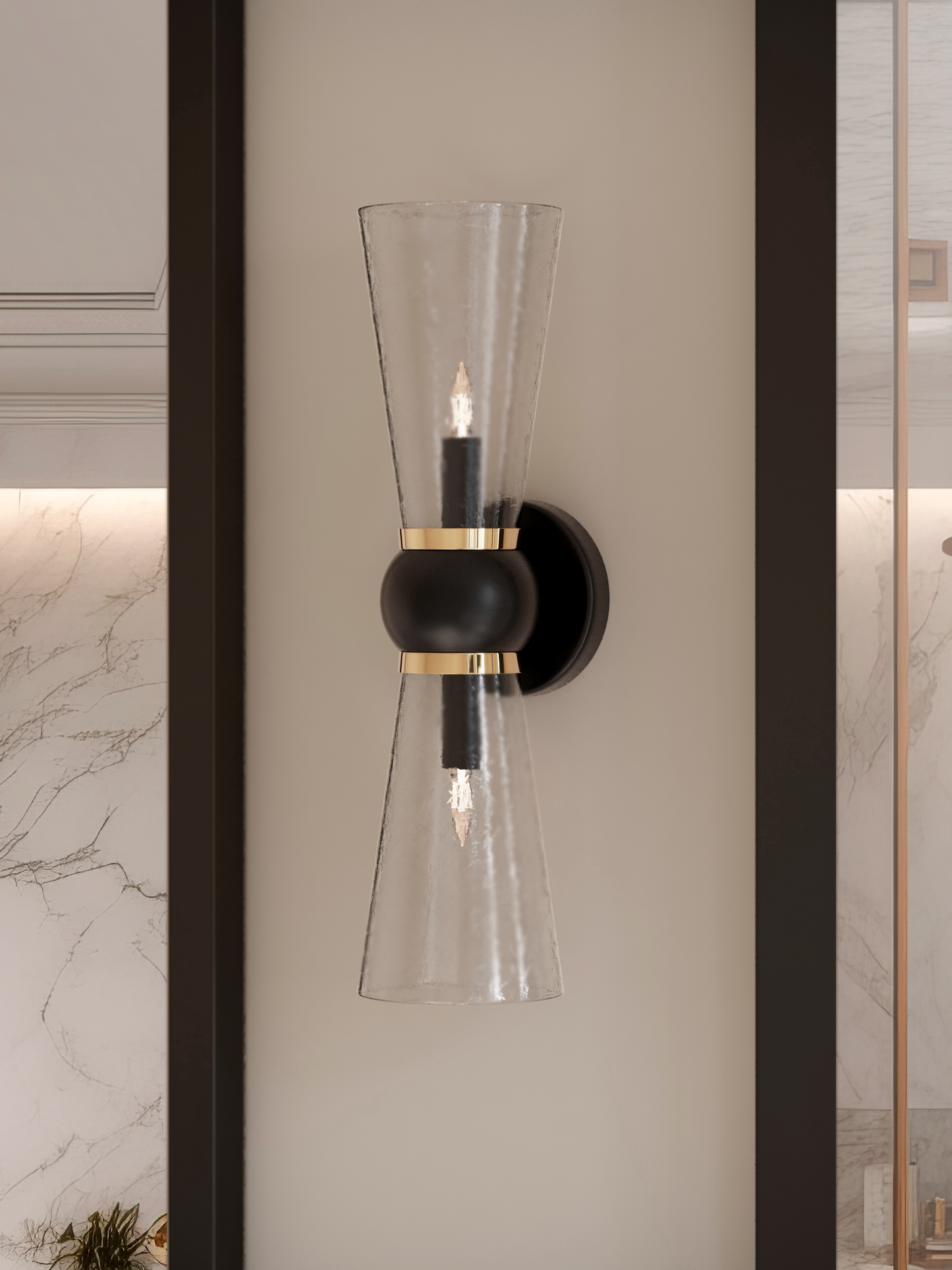 Byford Bronze Bath Wall Sconce.