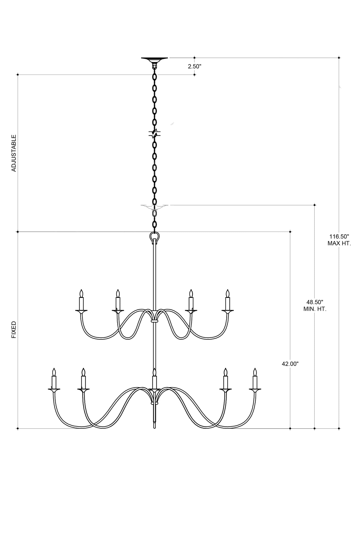 Tirrell Medium Black Chandelier.