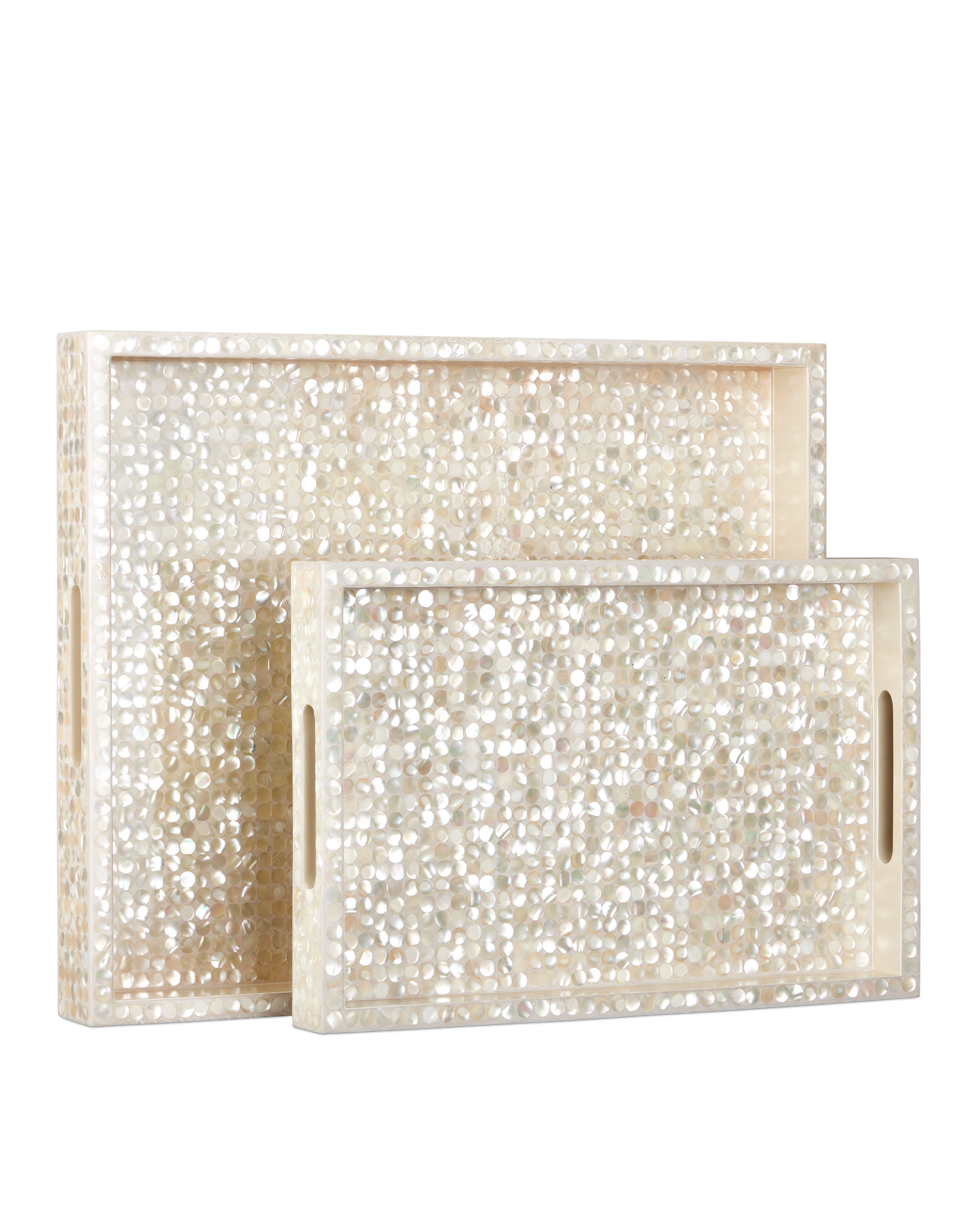 Gerri Dot Mother of Pearl Tray Set of 2.