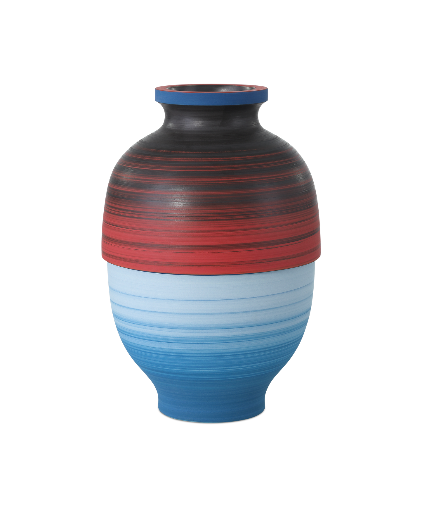 Happy 80's Black, Blue, Red & Orange Vase Set of 3.