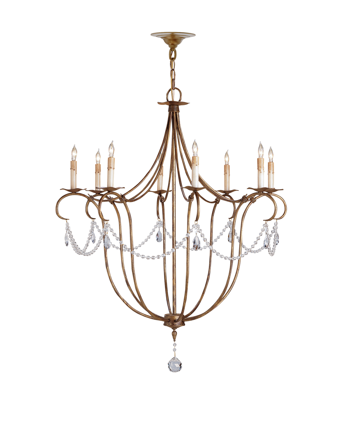Crystal Lights Large Gold Chandelier.