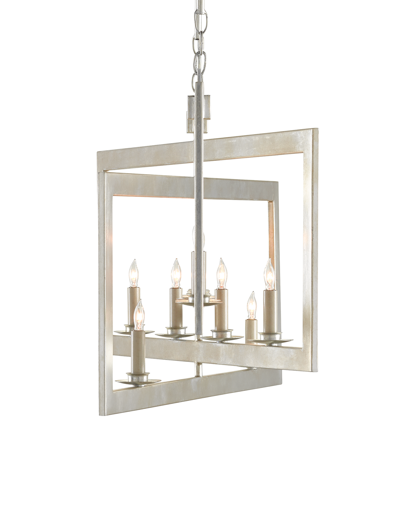 Middleton Rectangular Silver Chandelier.