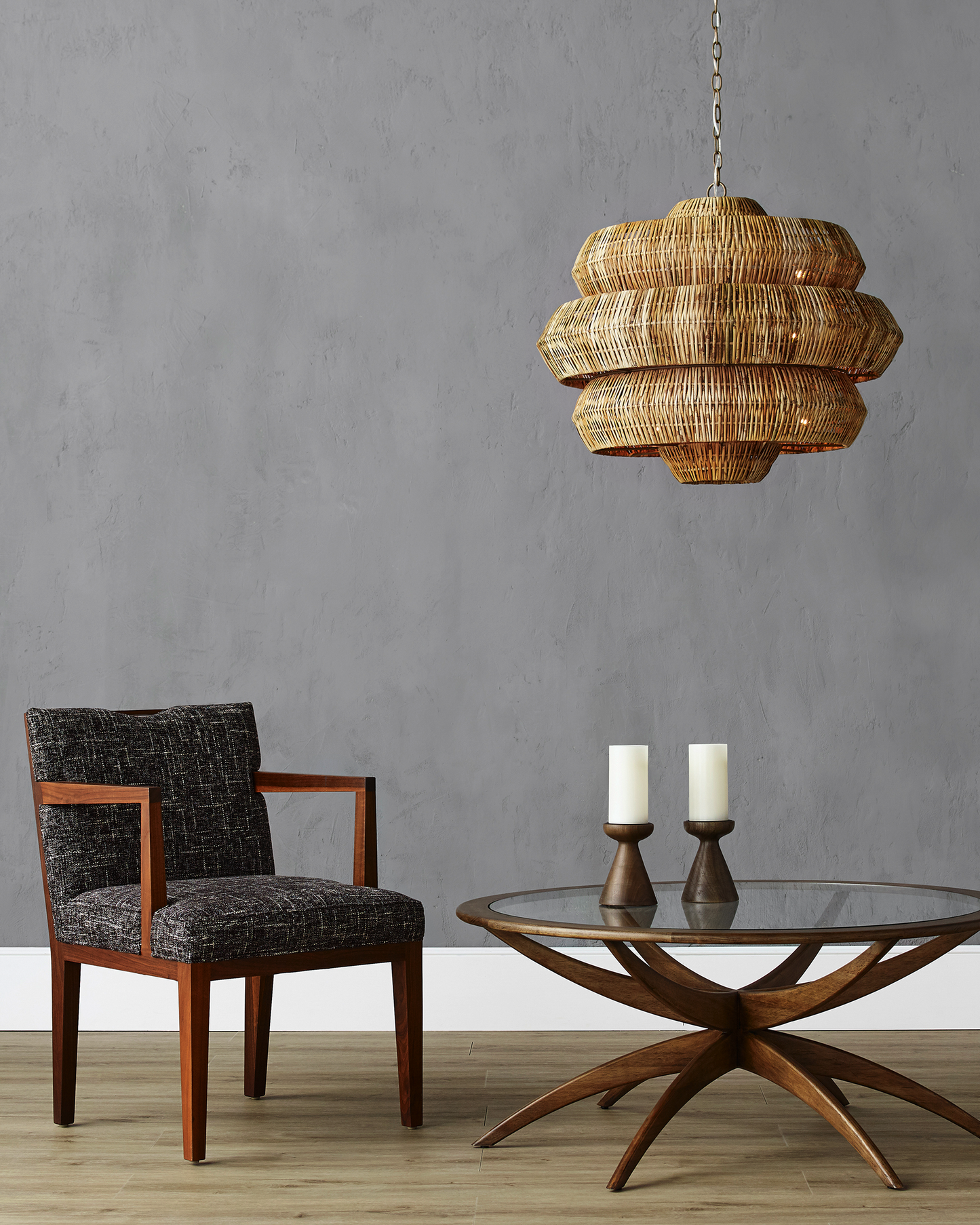 Antibes Medium Natural Chandelier.