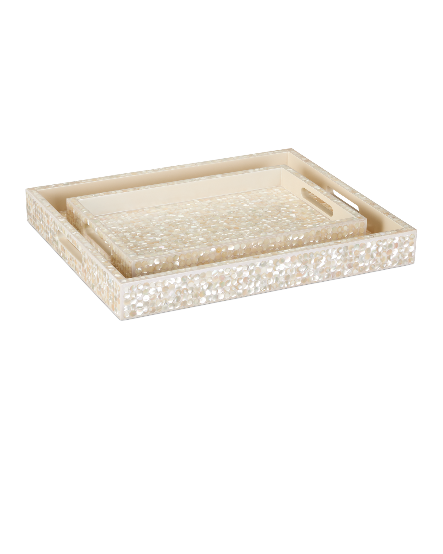 Gerri Dot Mother of Pearl Tray Set of 2.