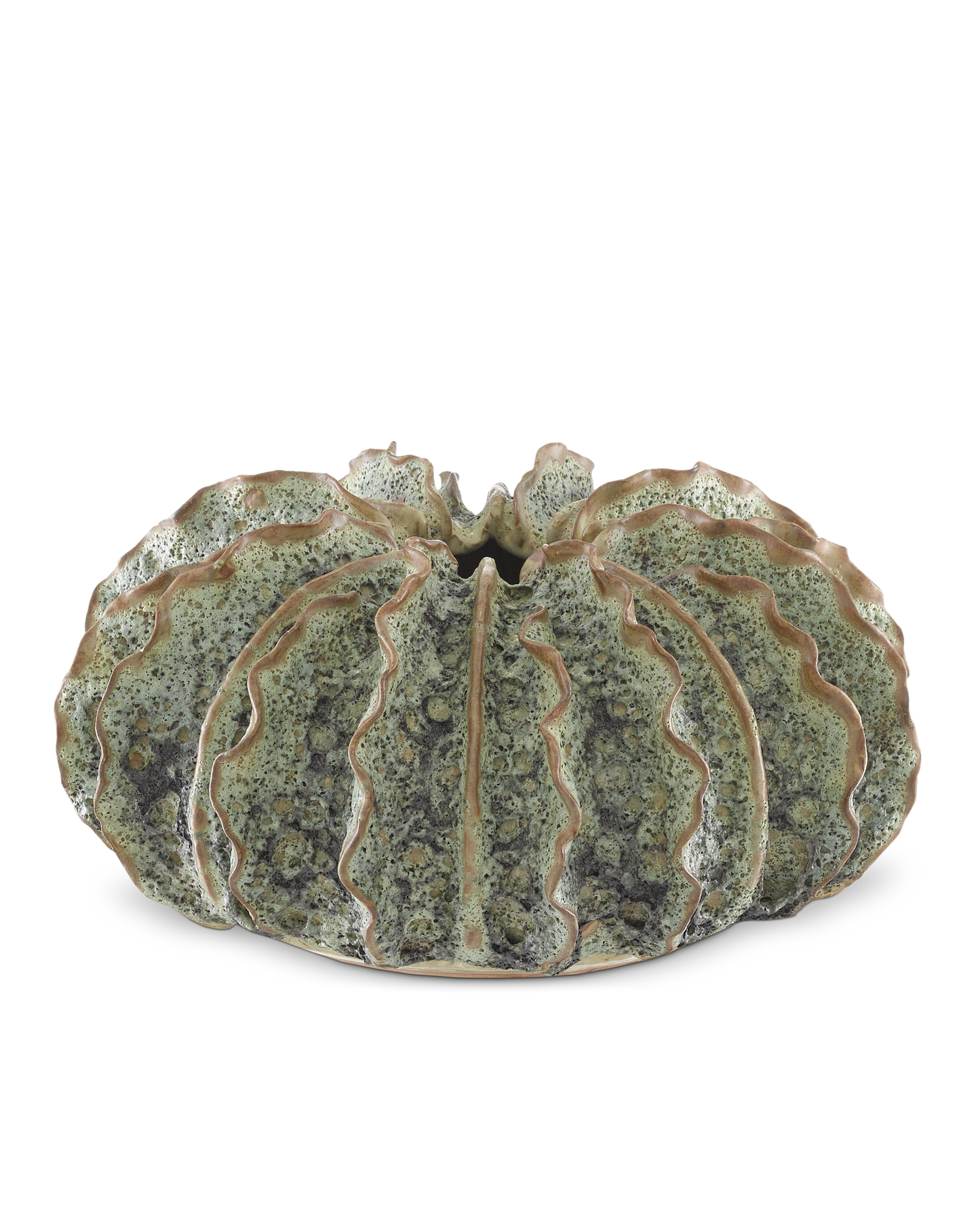 Sunken Boat Wings Green Vase.