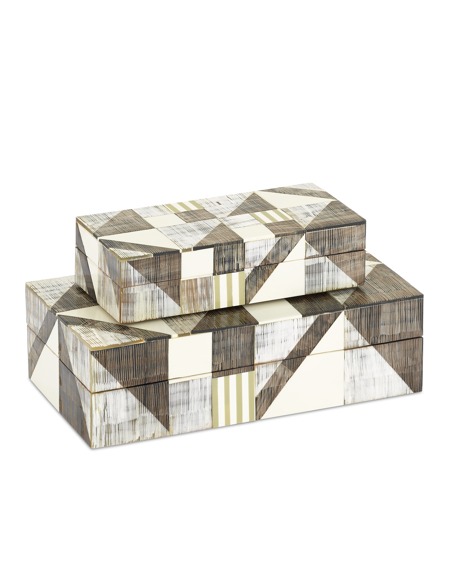 Modernist Bone & Horn Boxes Set of 2.