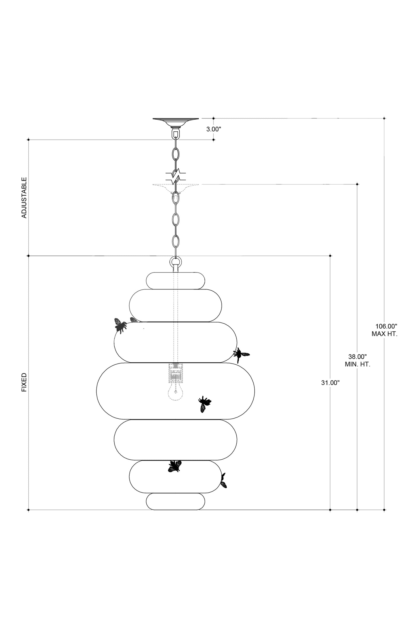 Bee My Honey Gold Chandelier.