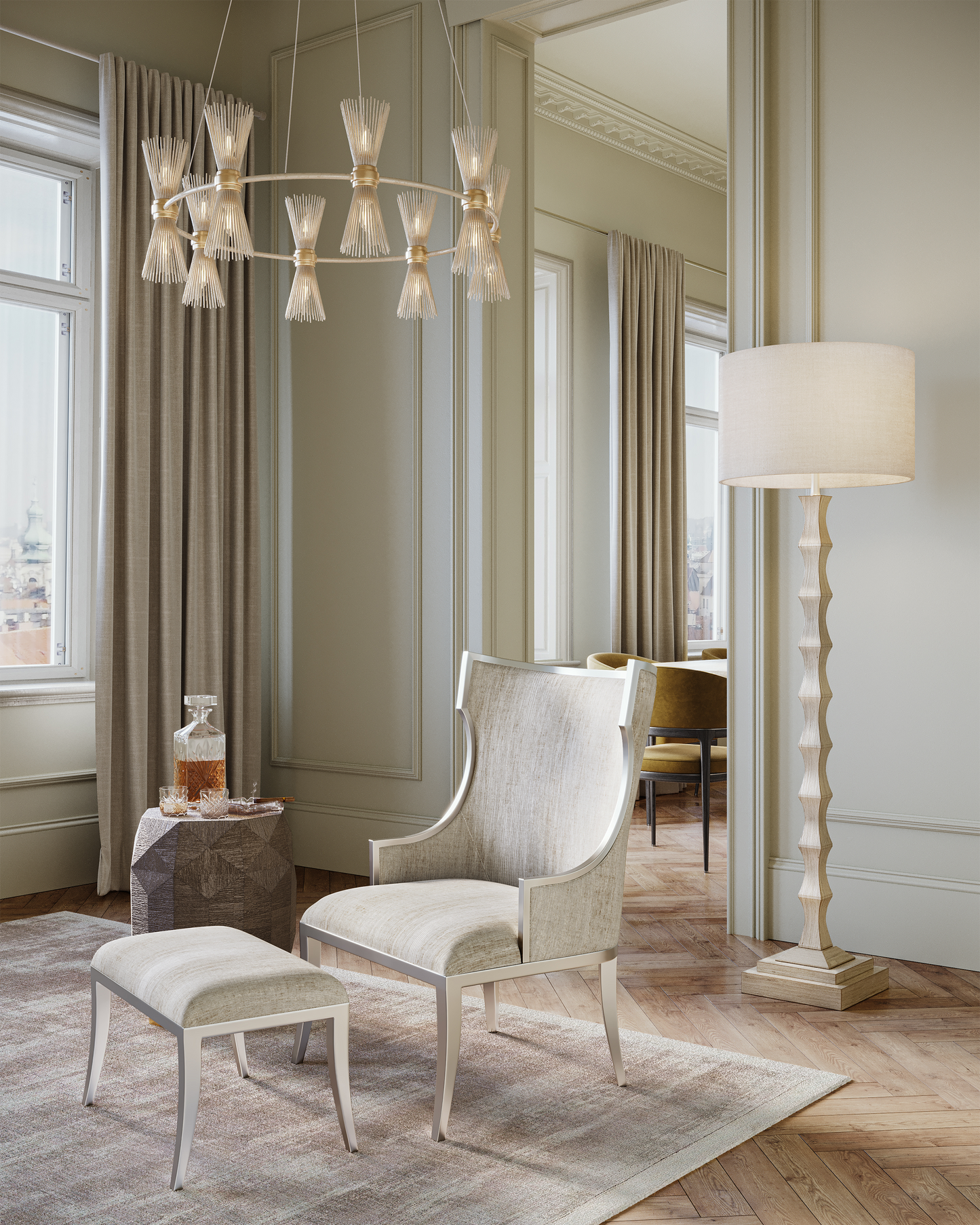 Novatude Gold & Silver Chandelier.