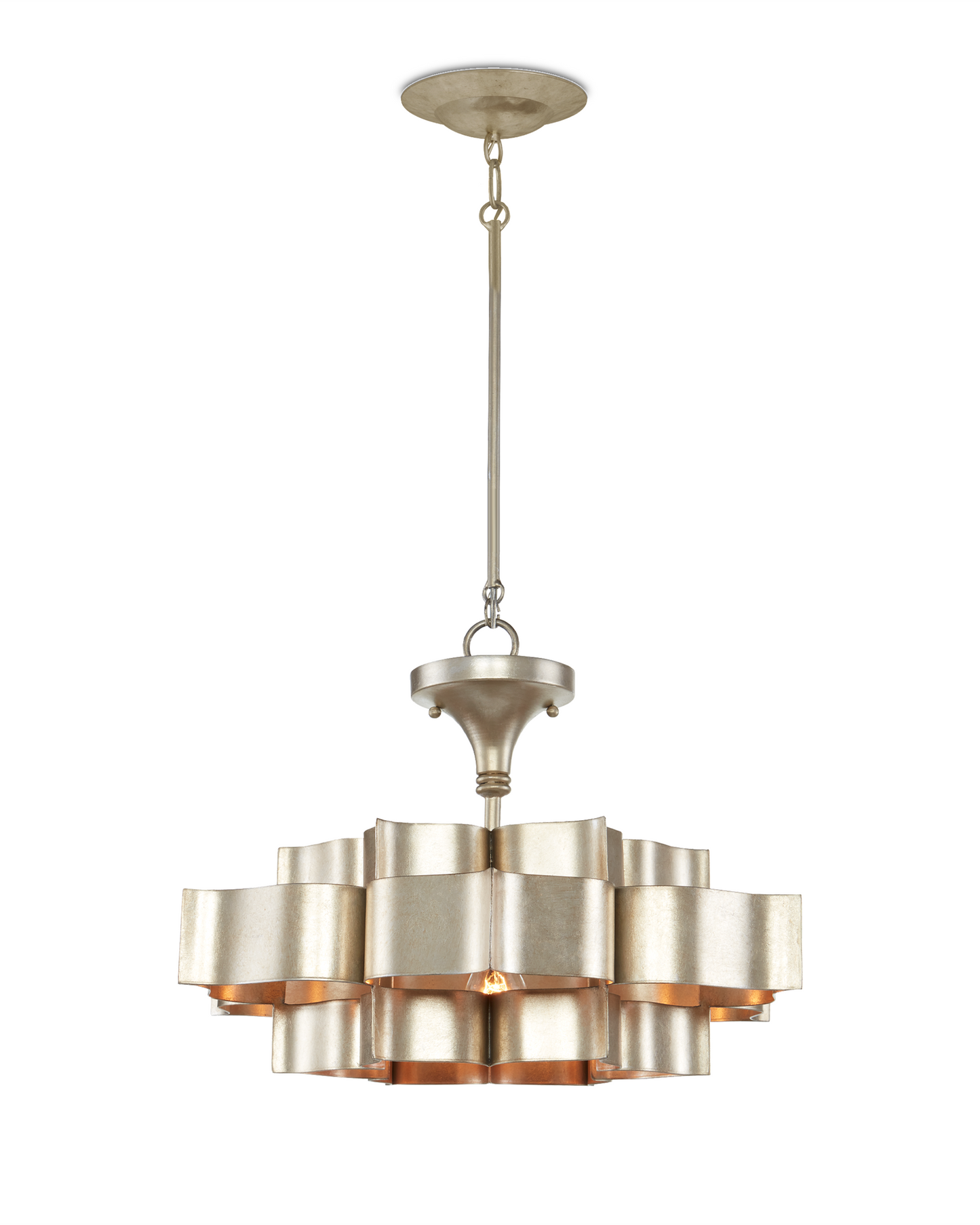 Grand Lotus Small Silver Chandelier.