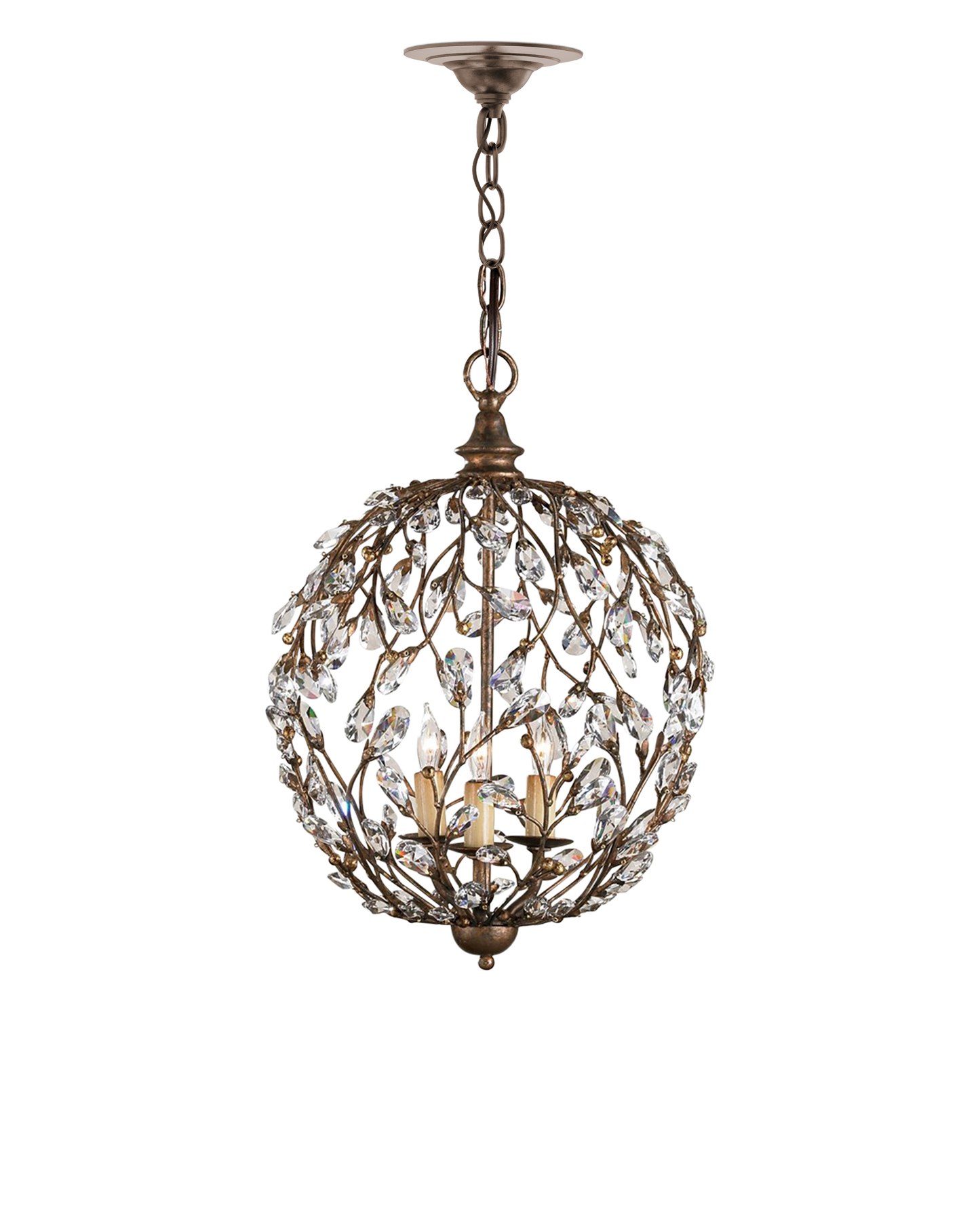 Crystal Bud Gold Orb Chandelier.