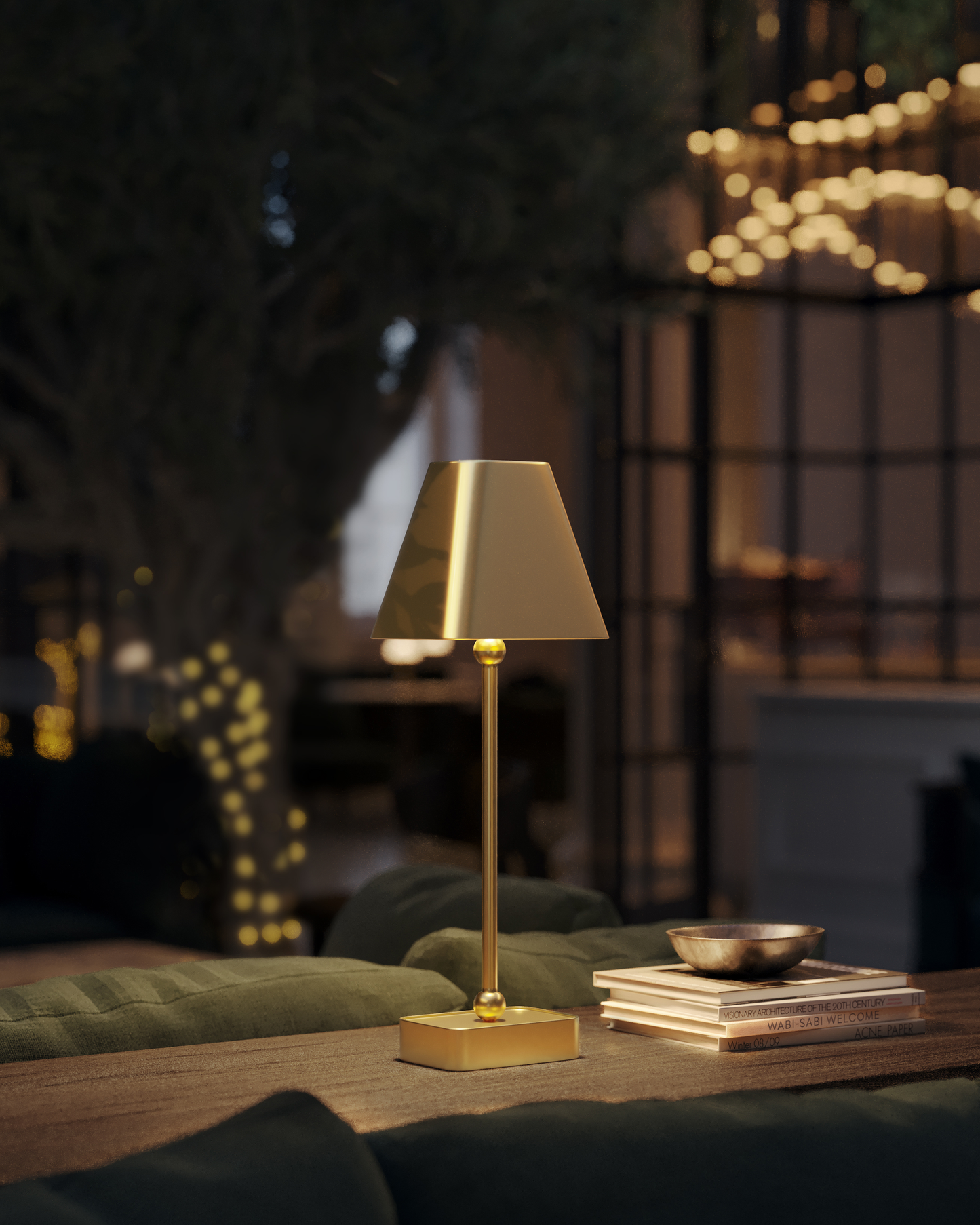 Gadabout Brass Cordless Table Lamp.