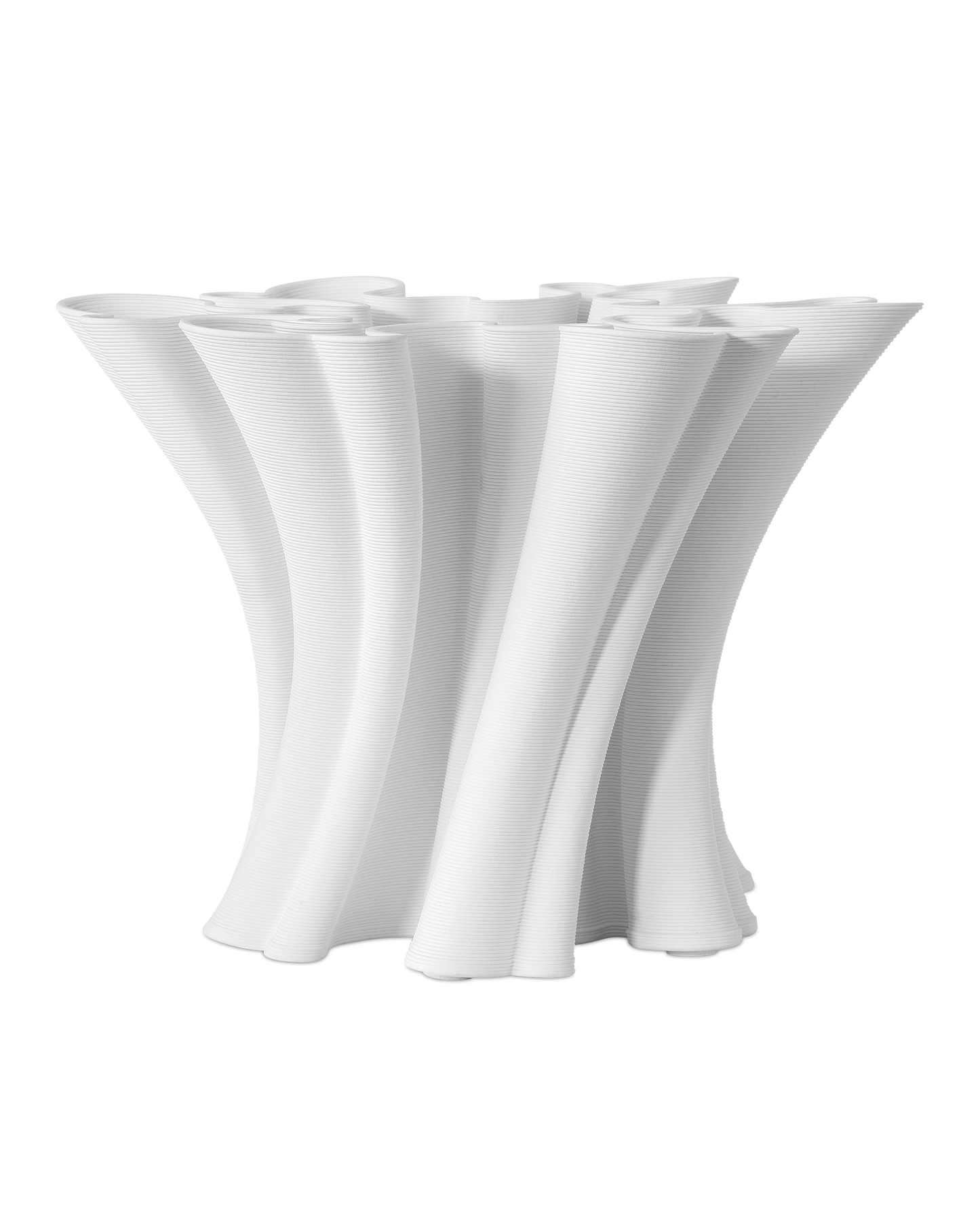 Godet Twist White Vase.