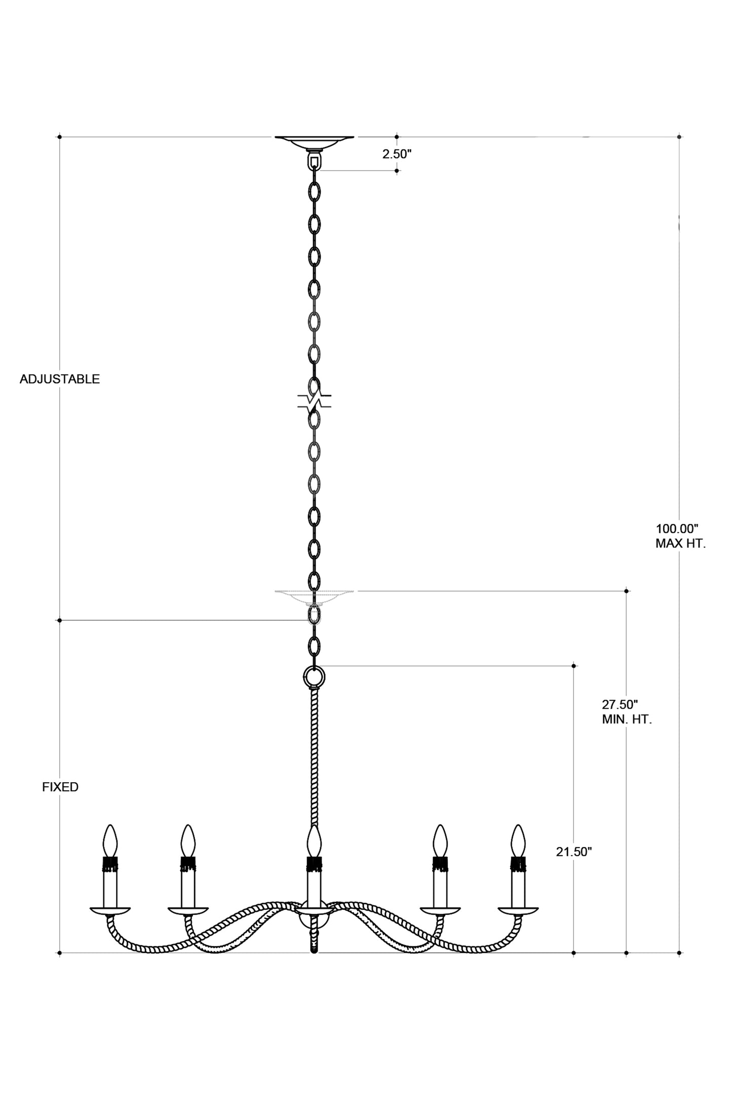 Saxon Small Tan Chandelier.