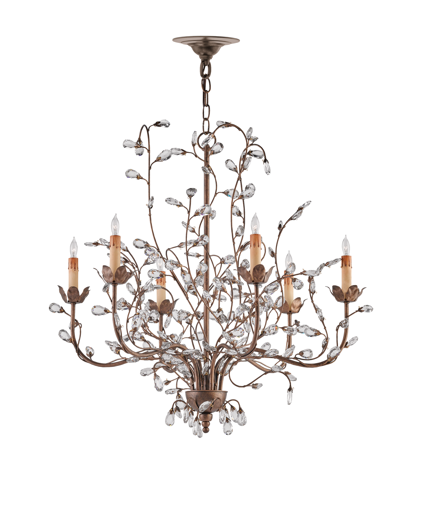 Crystal Bud Medium Gold Chandelier.