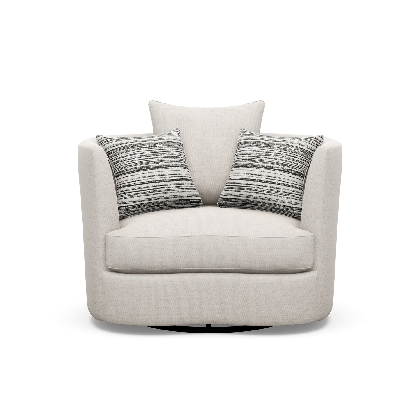 Bruno Swivel Chair in White Performance Fabric.
