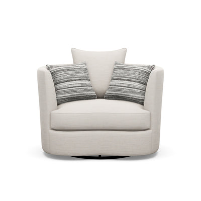 Bruno Swivel Chair in White Performance Fabric