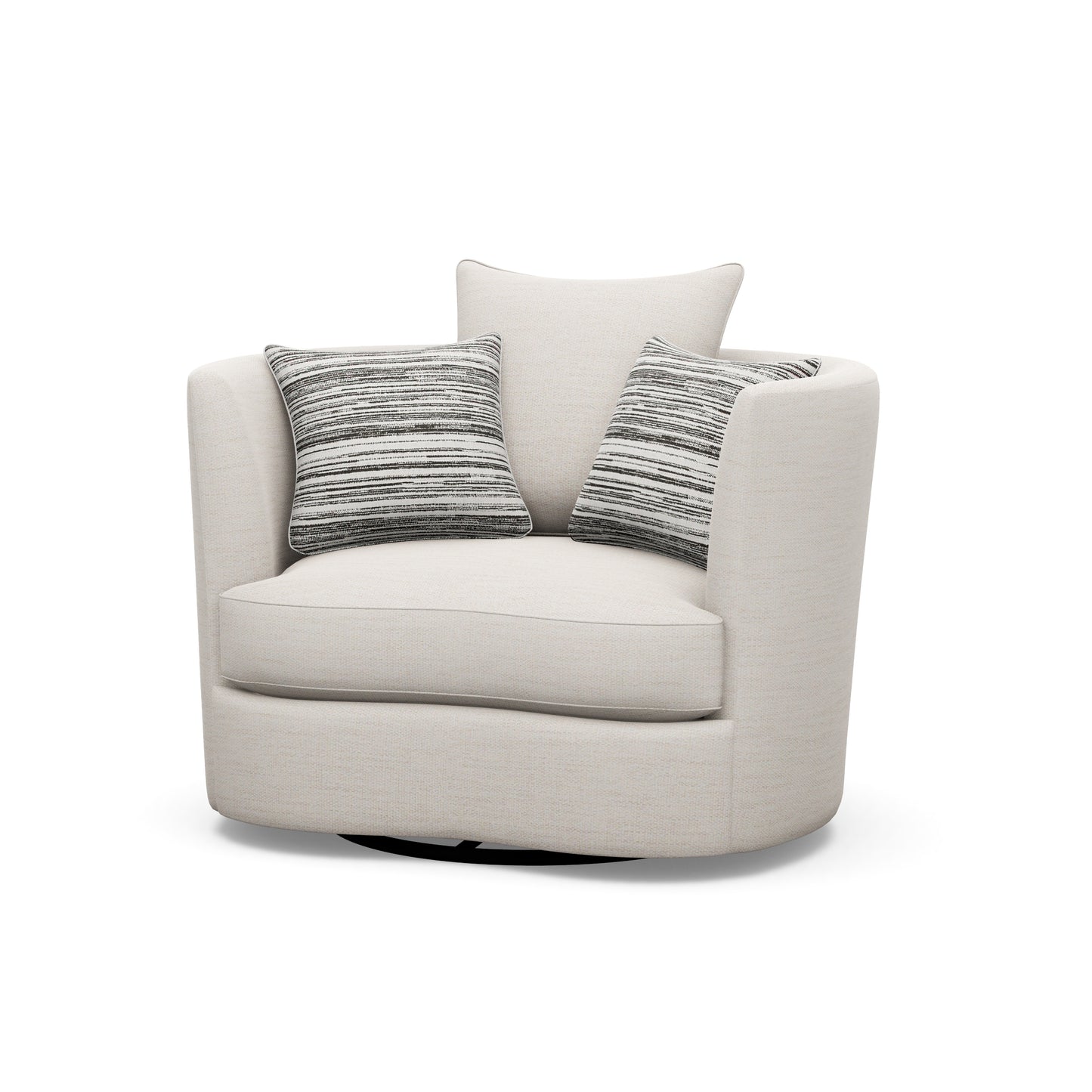 Bruno Swivel Chair in White Performance Fabric.