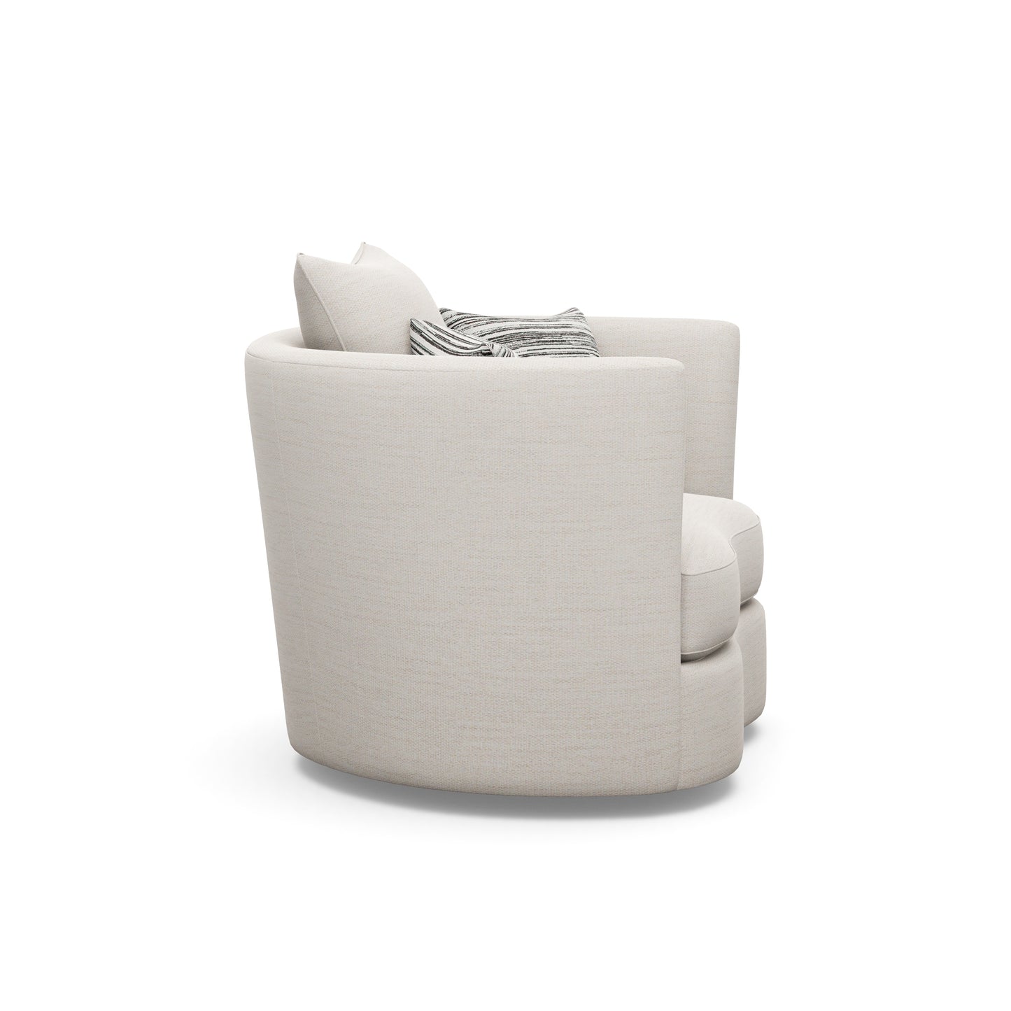 Bruno Swivel Chair in White Performance Fabric.