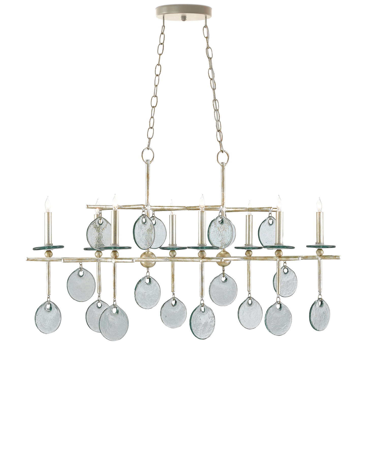 Sethos Silver Rectangular Chandelier.