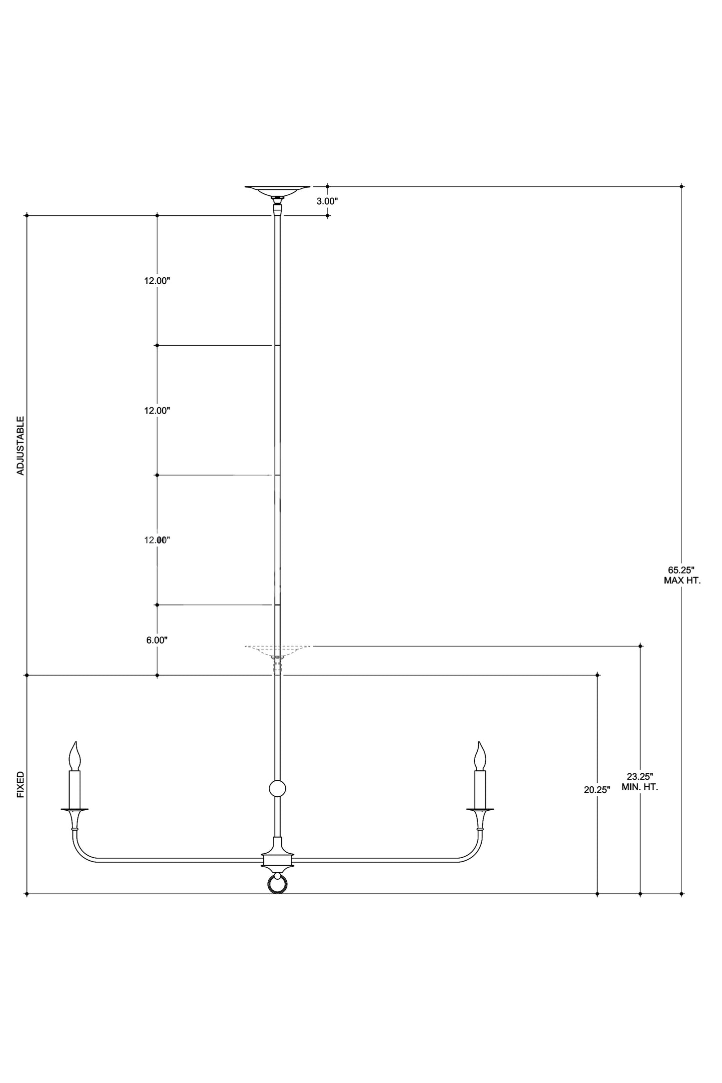 Nottaway Linear Bronze Chandelier.