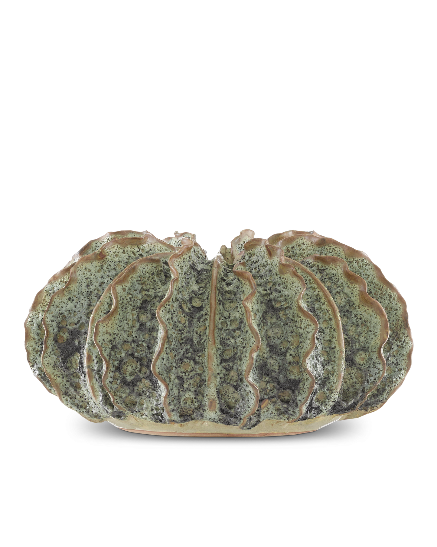 Sunken Boat Wings Green Vase.