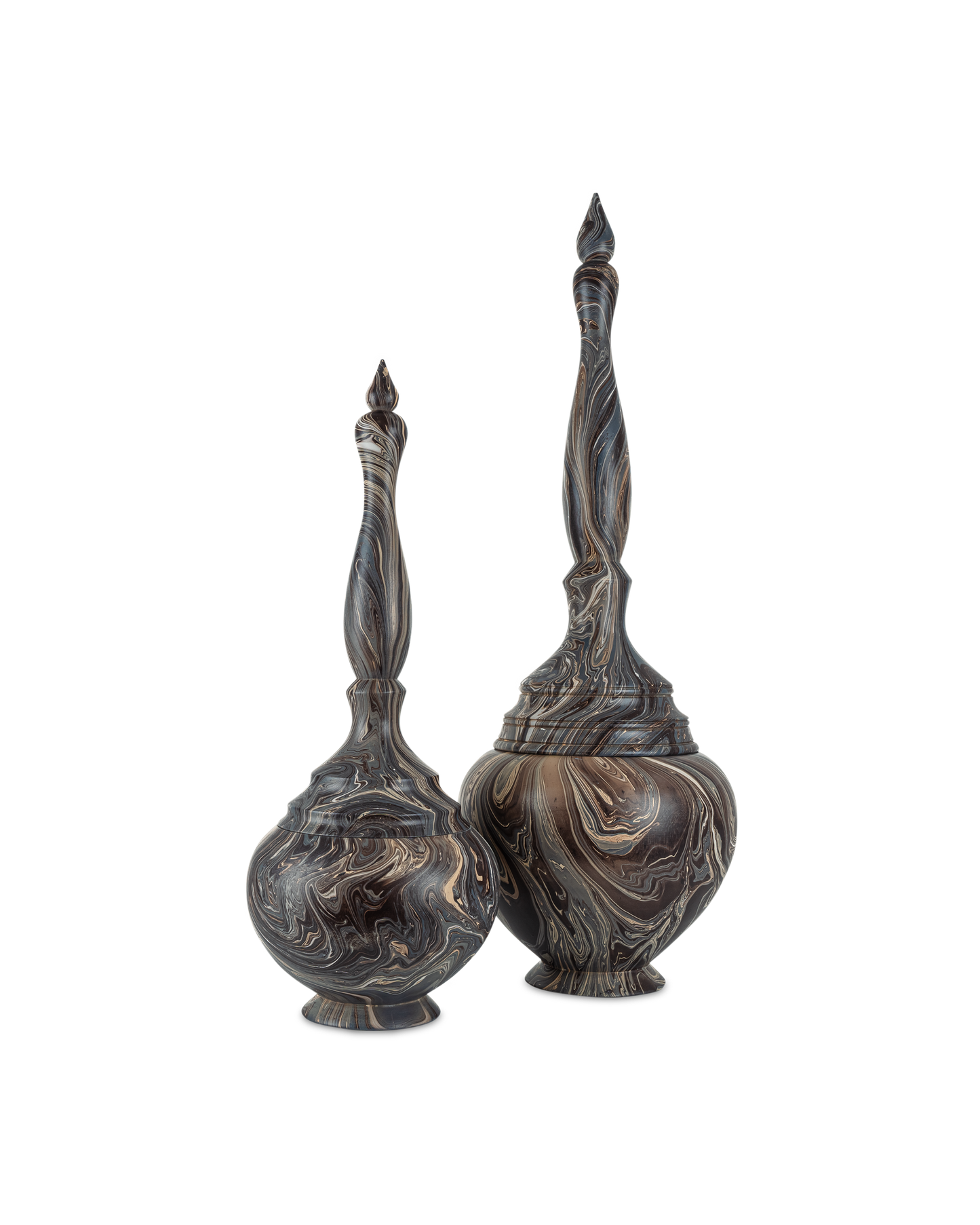 Marbleized Tall Turret Box.