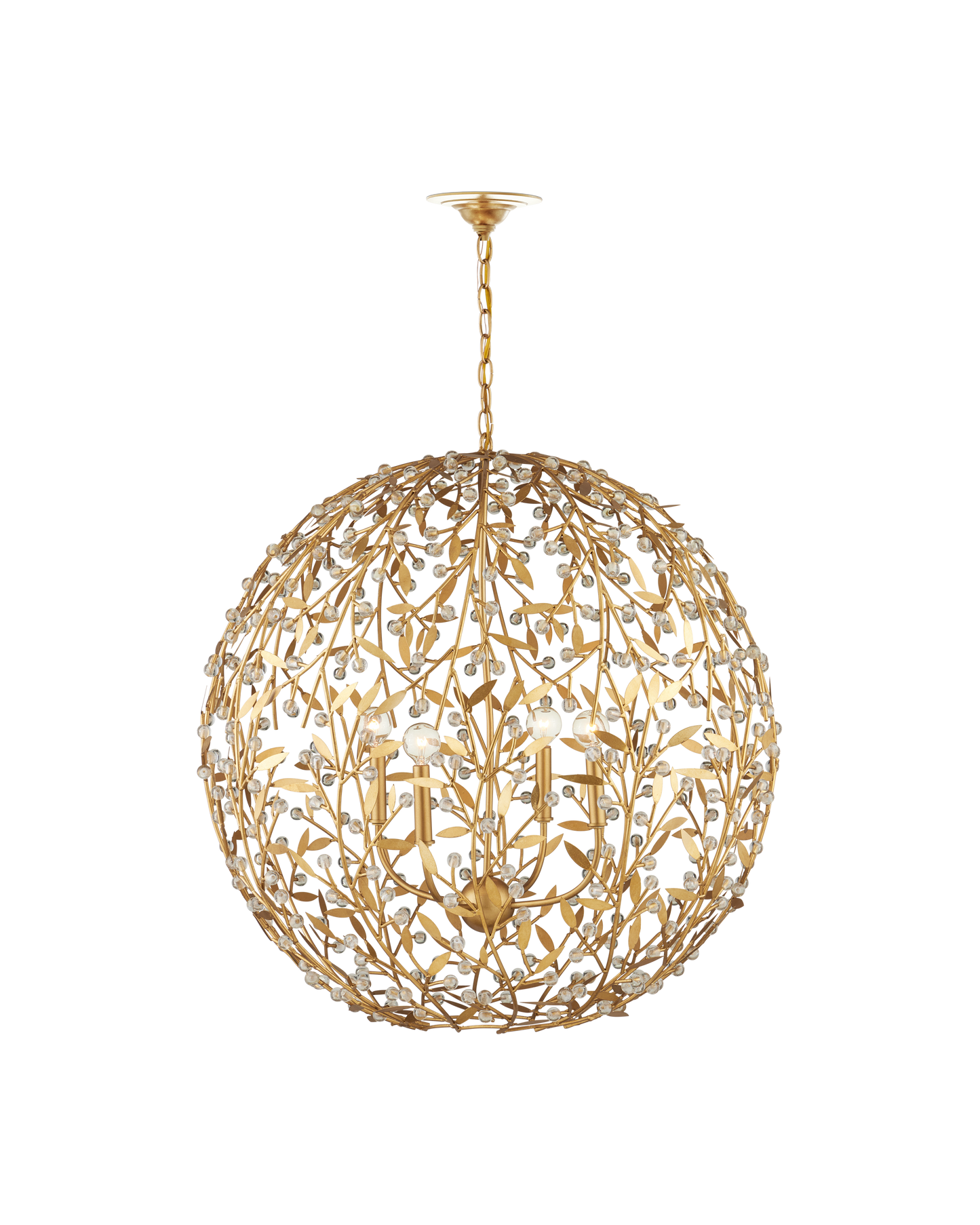Secret Garden Gold Orb Chandelier.