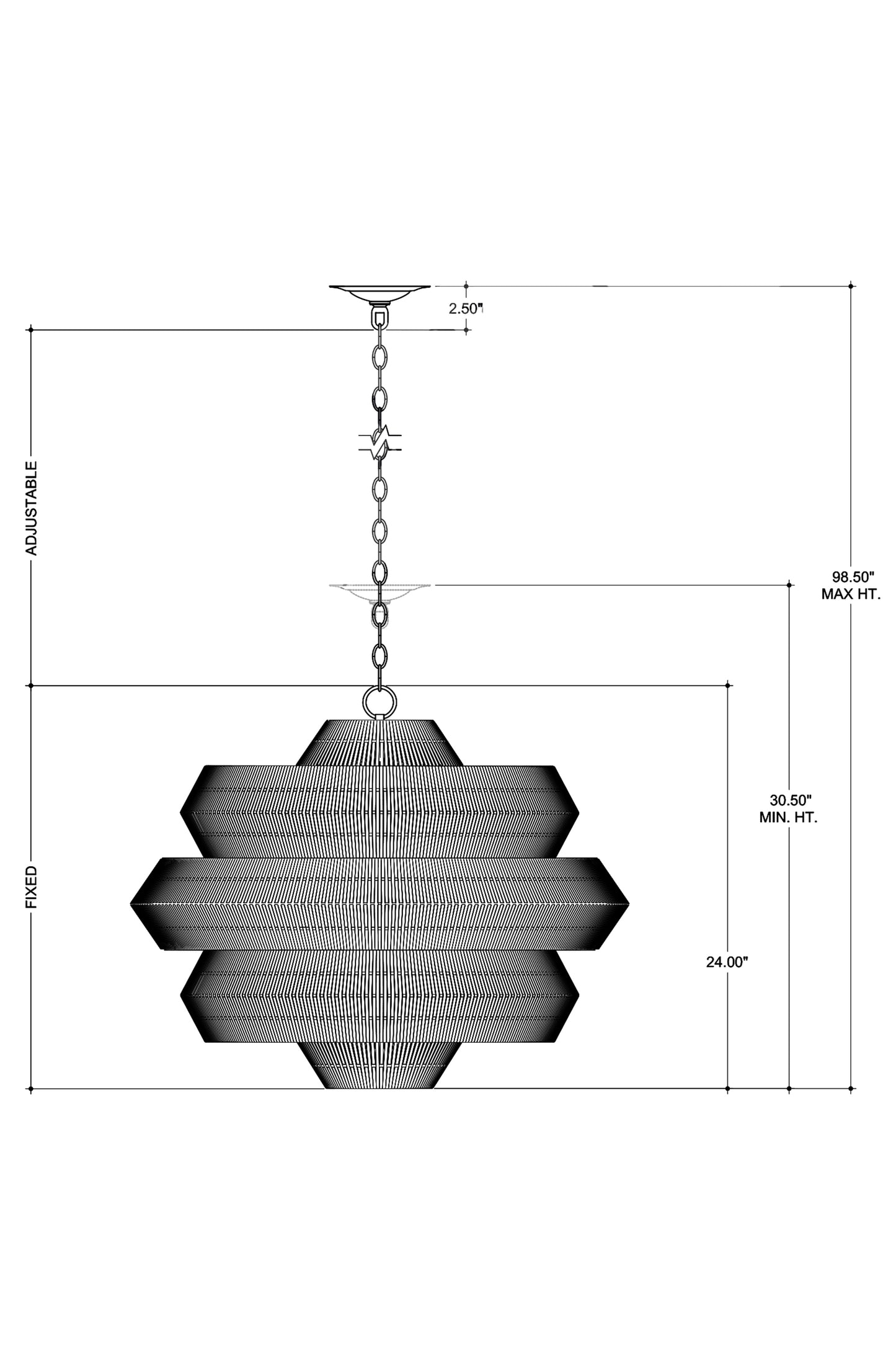 Antibes Medium White Chandelier.