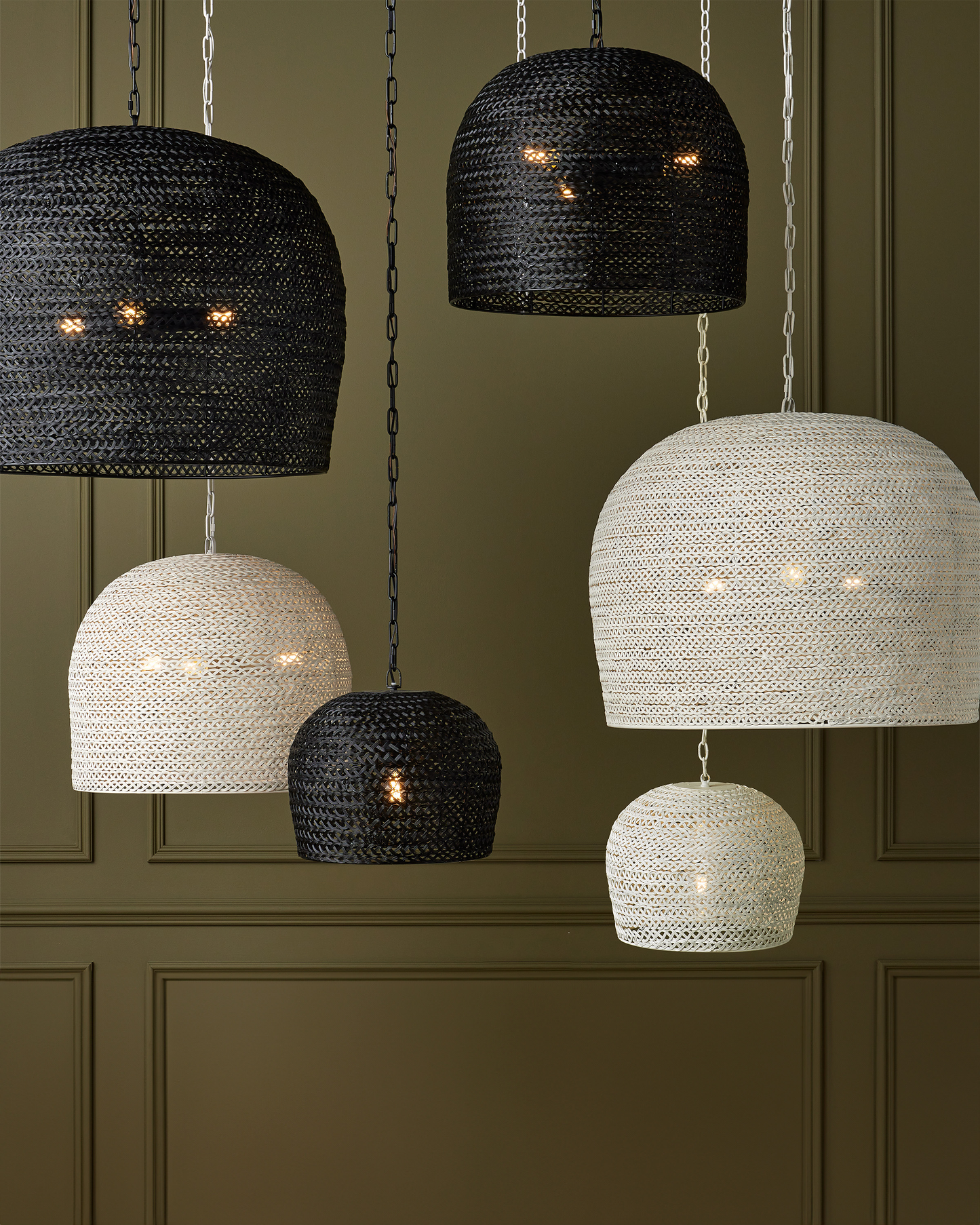 Piero Large Black Chandelier.