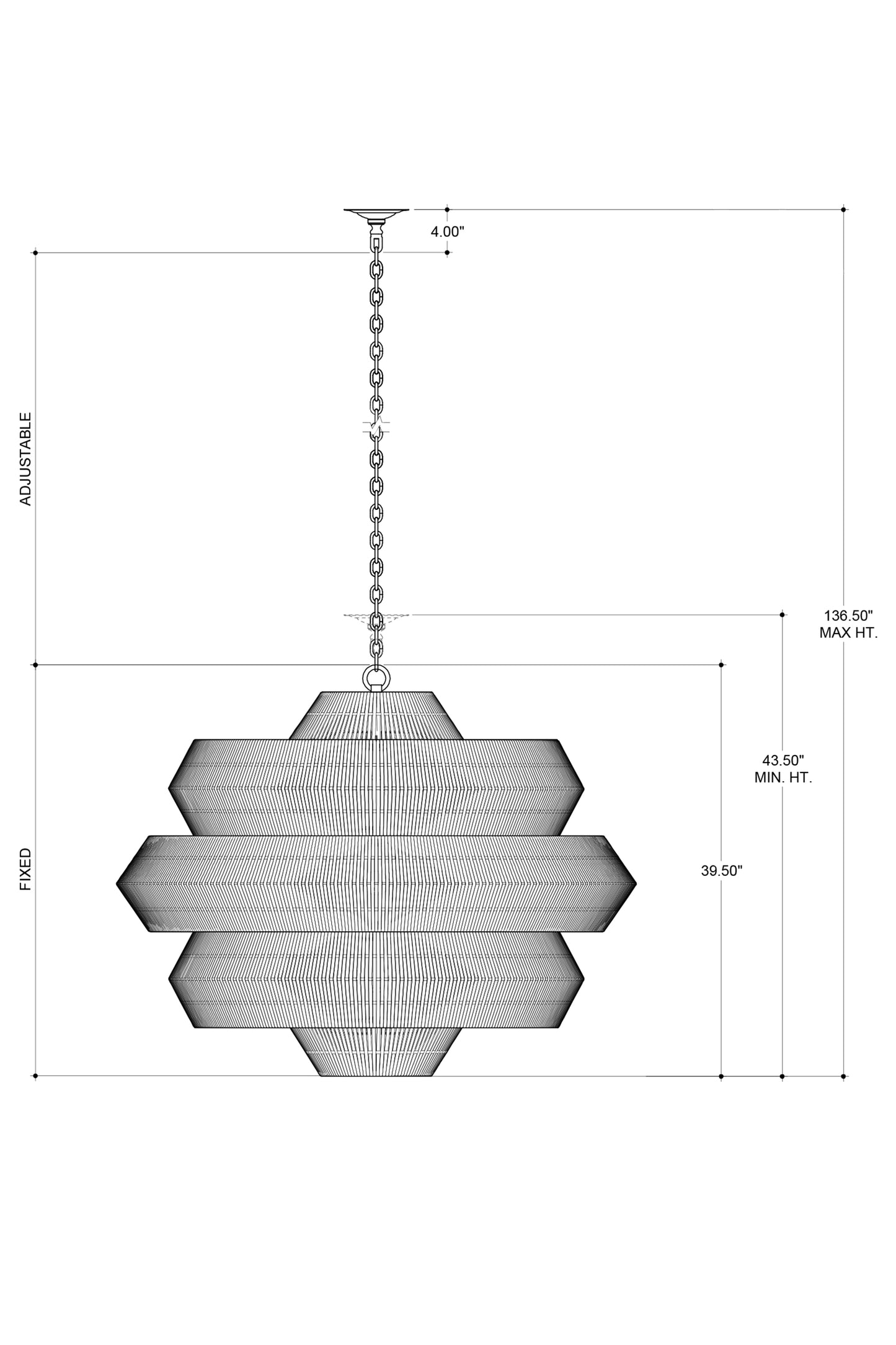 Antibes Grande Natural Chandelier.