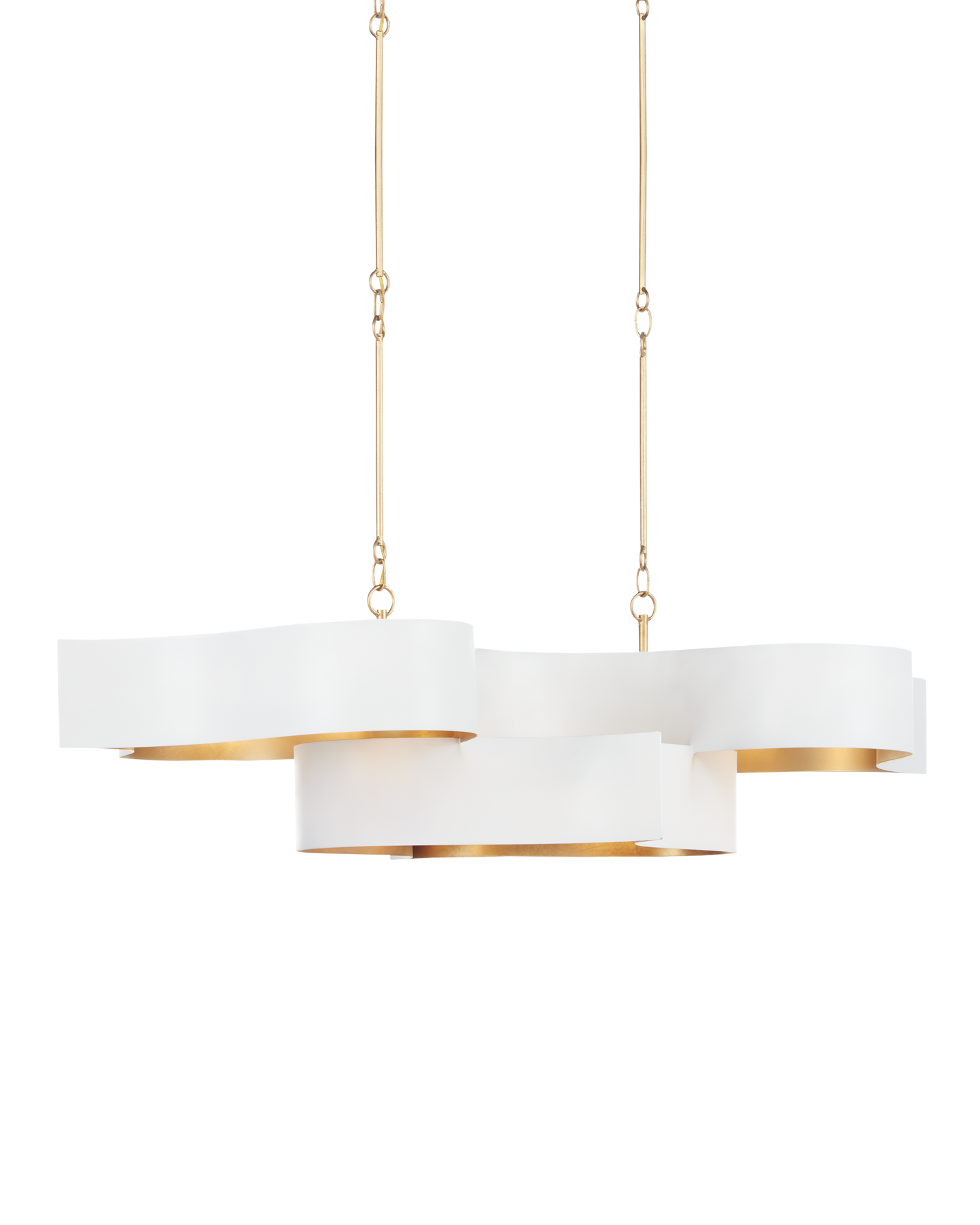 Grand Lotus Oval White Chandelier.