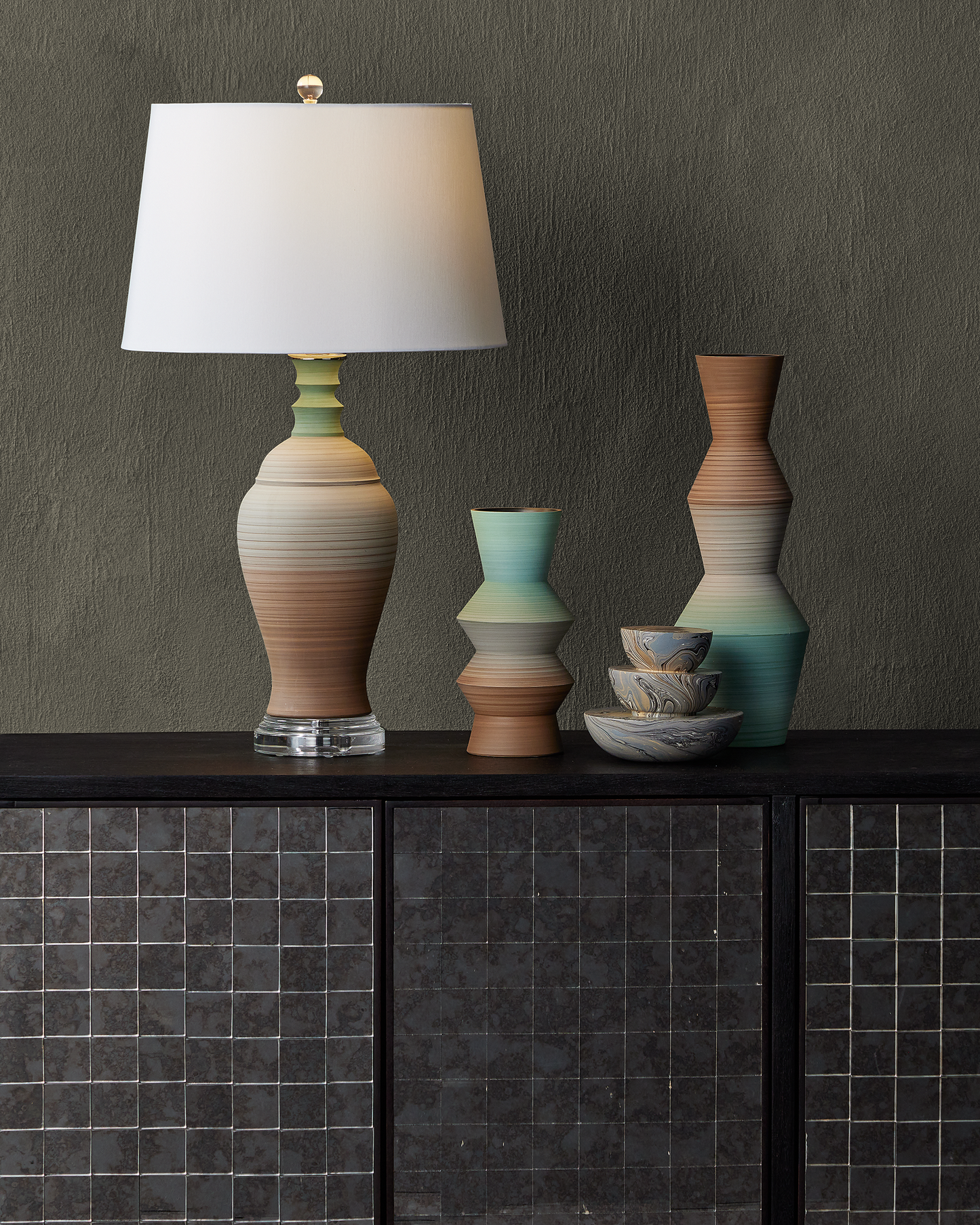 Marbleized Stacking Box Set of 3