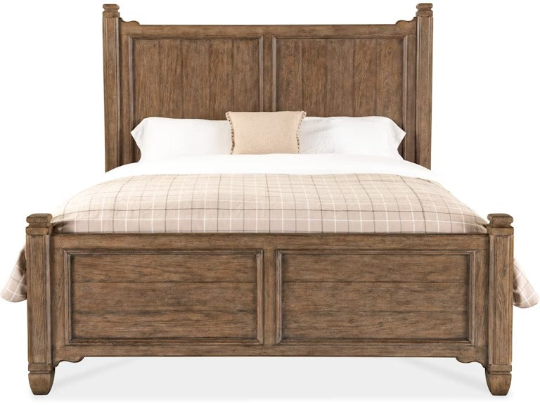Americana California King Panel Bed - Medium Wood