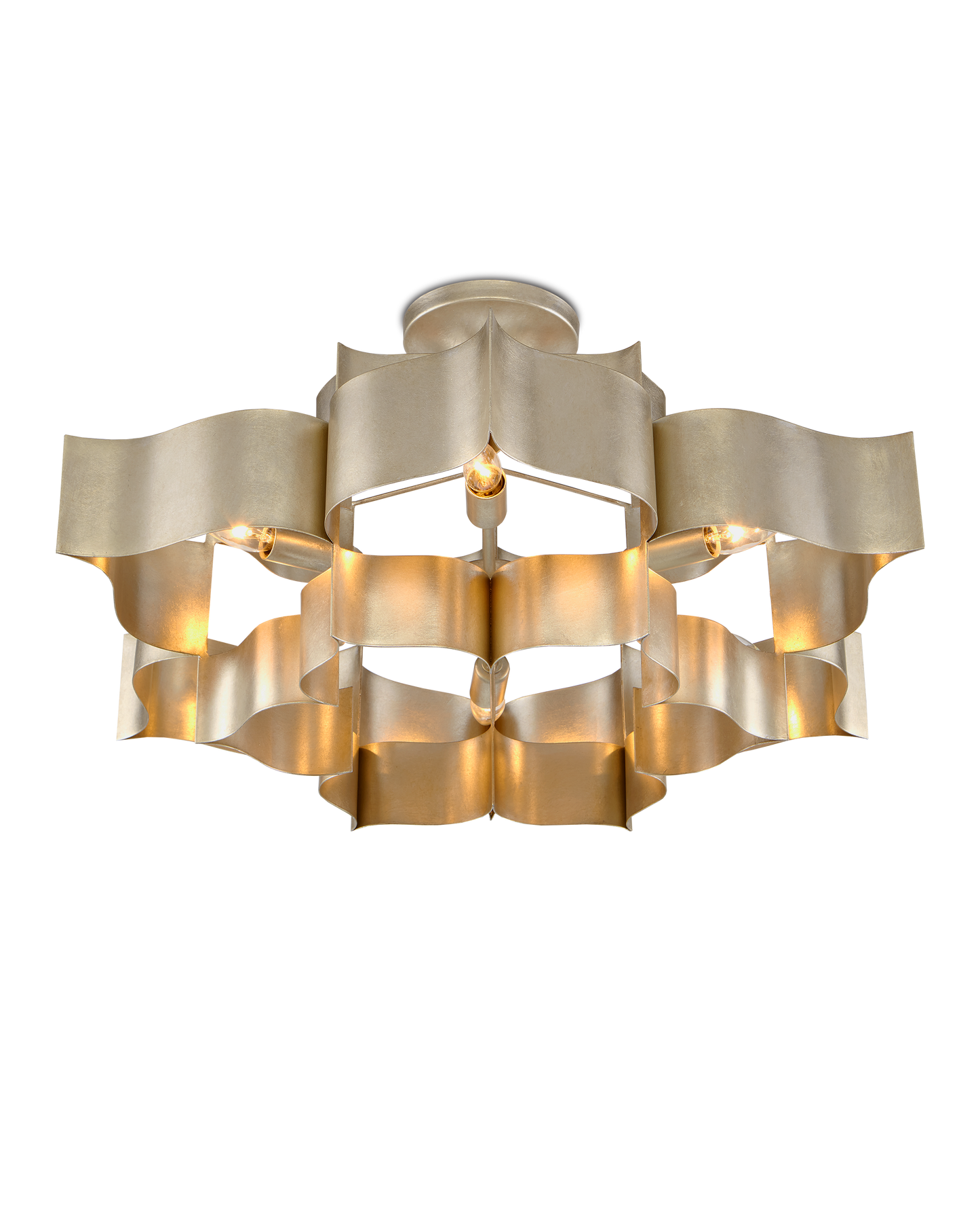 Grand Lotus Large Silver Chandelier.