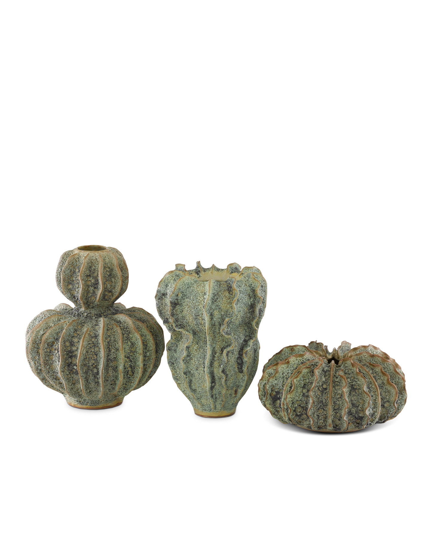 Sunken Boat Wings Green Vase.