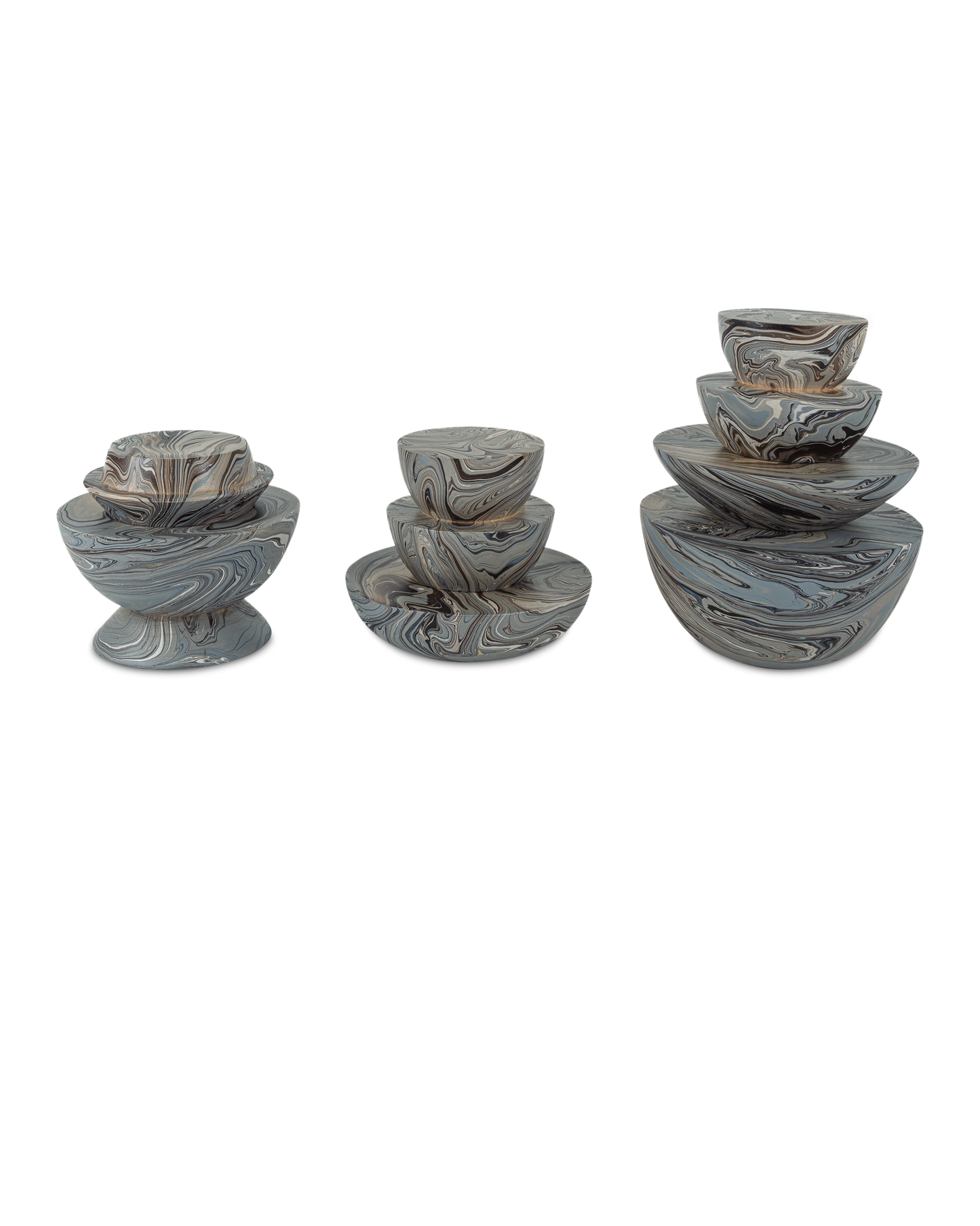 Marbleized Stacking Box Set of 3