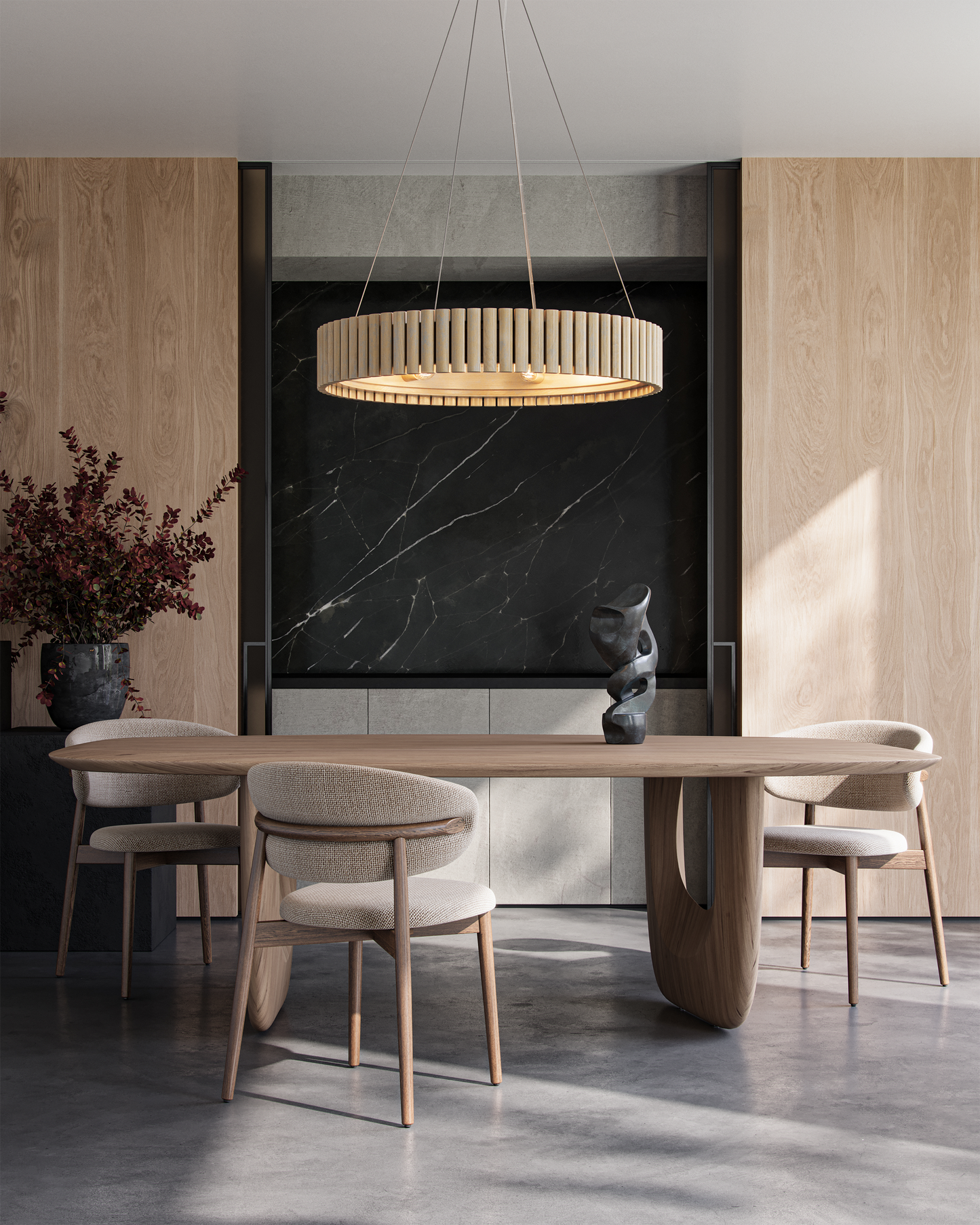 Roland Black Marble Abstract Sculpture.