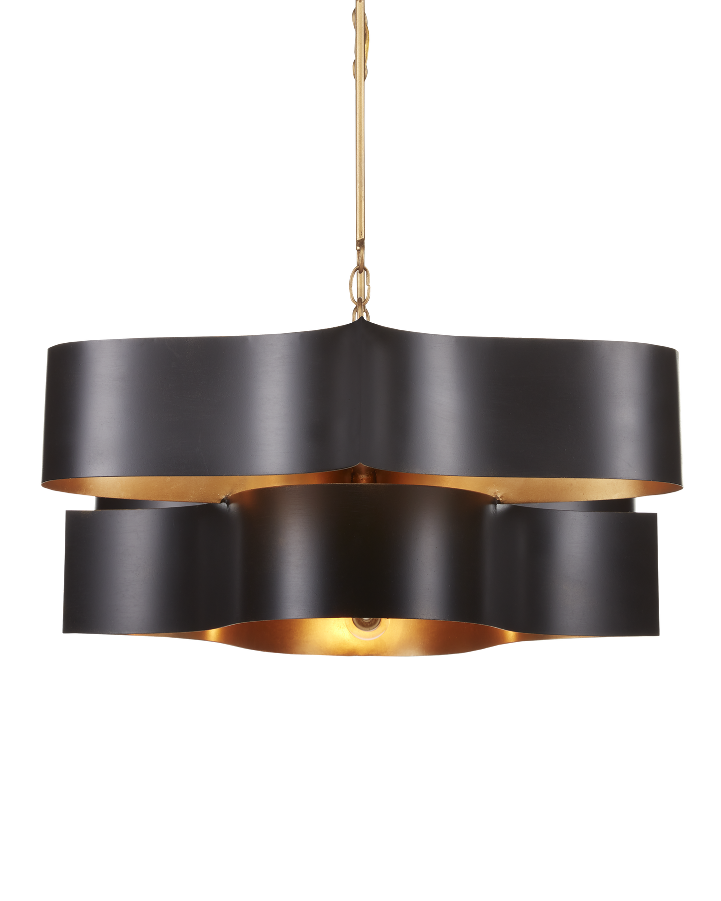 Grand Lotus Oval Black Chandelier.