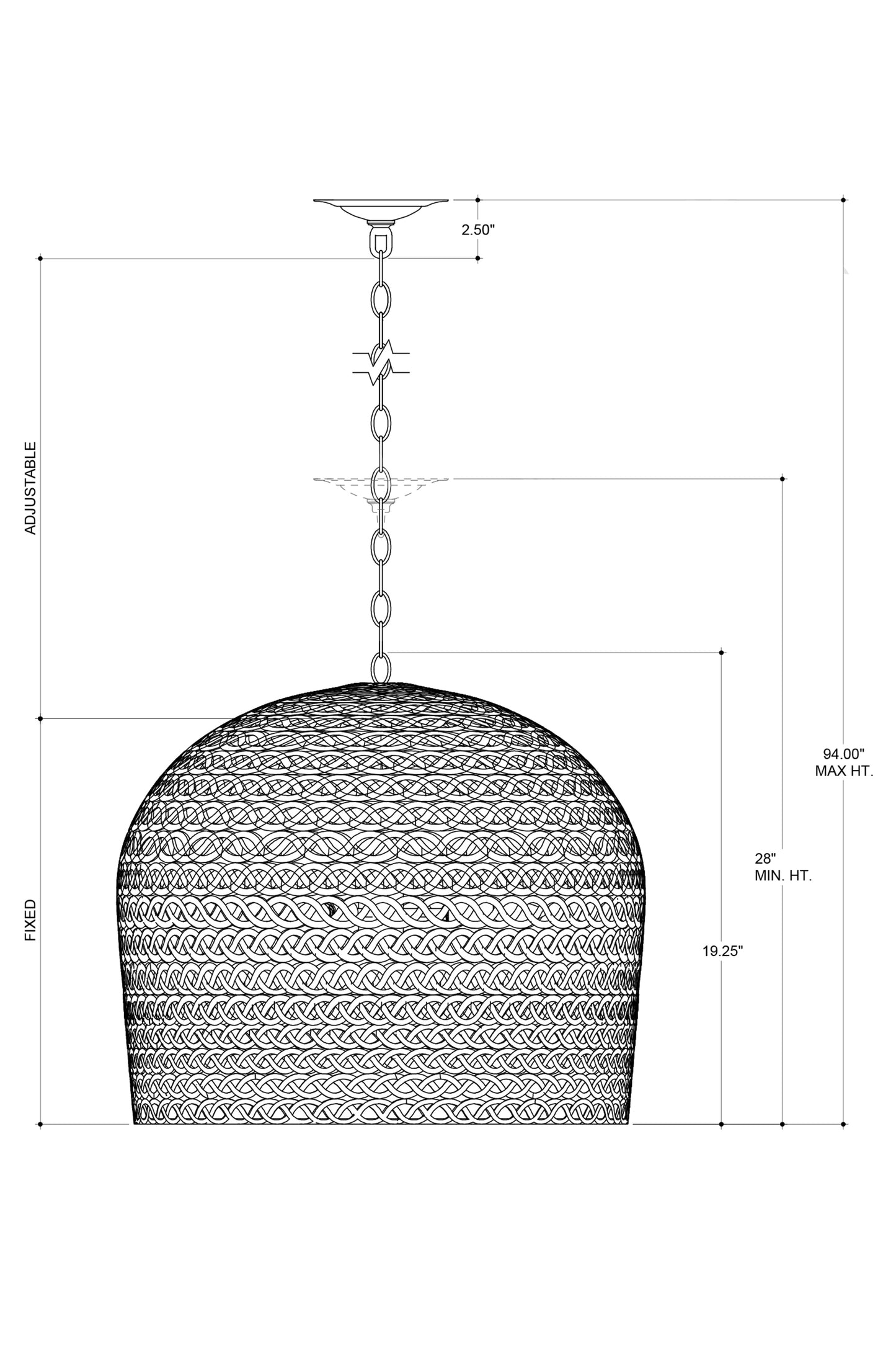 Piero Medium Black Chandelier.