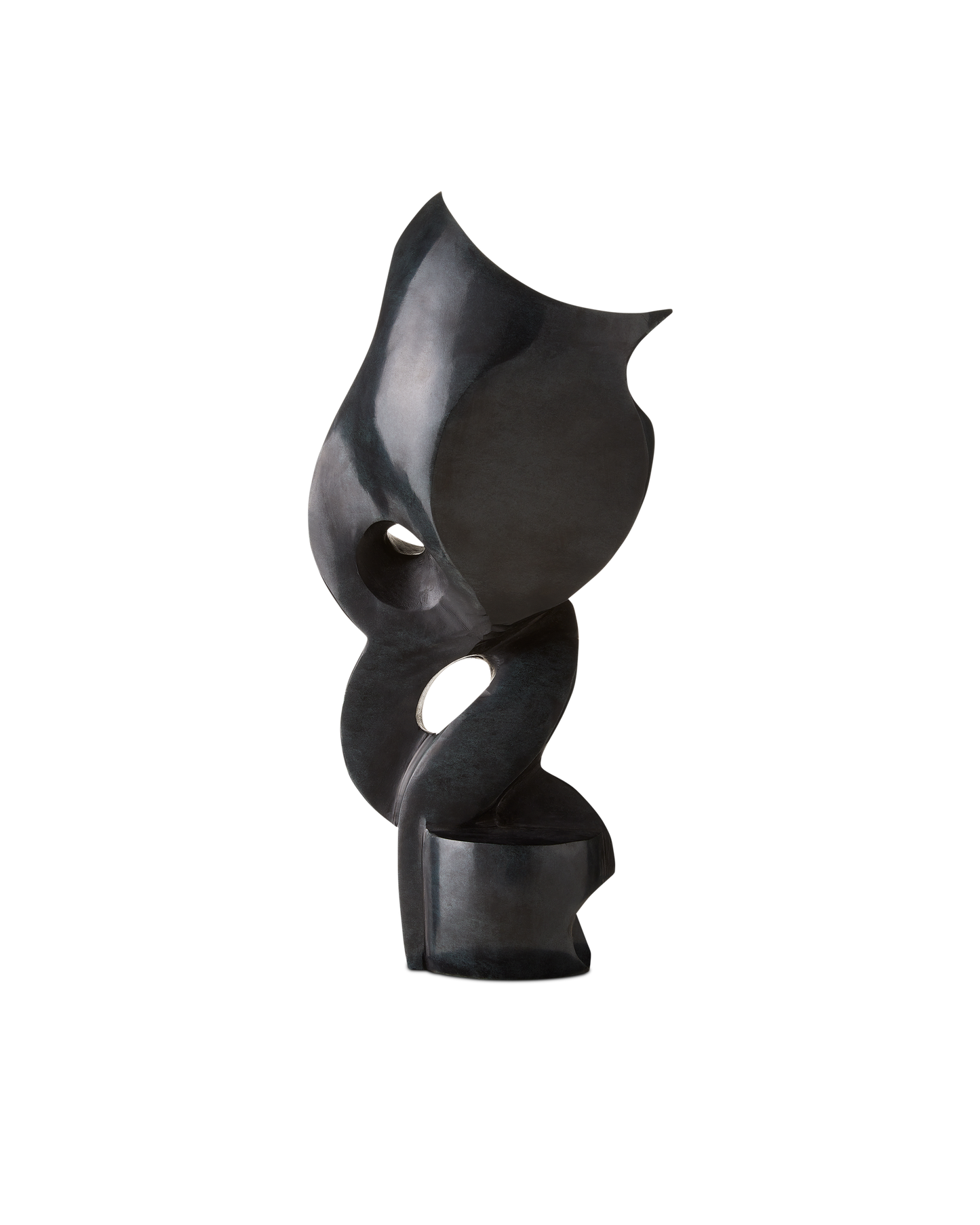 Roland Black Marble Abstract Sculpture.