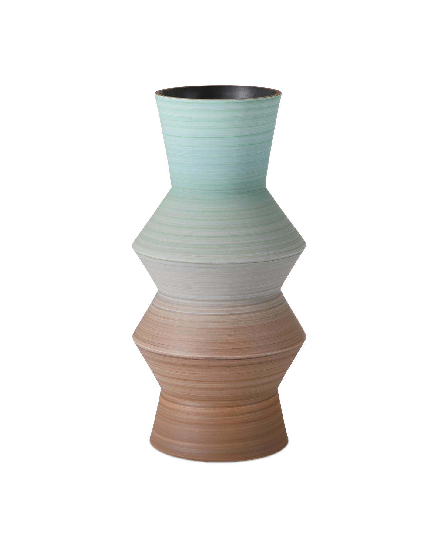 Happy 80's Brown & Pale Blue Vase Set of 2.