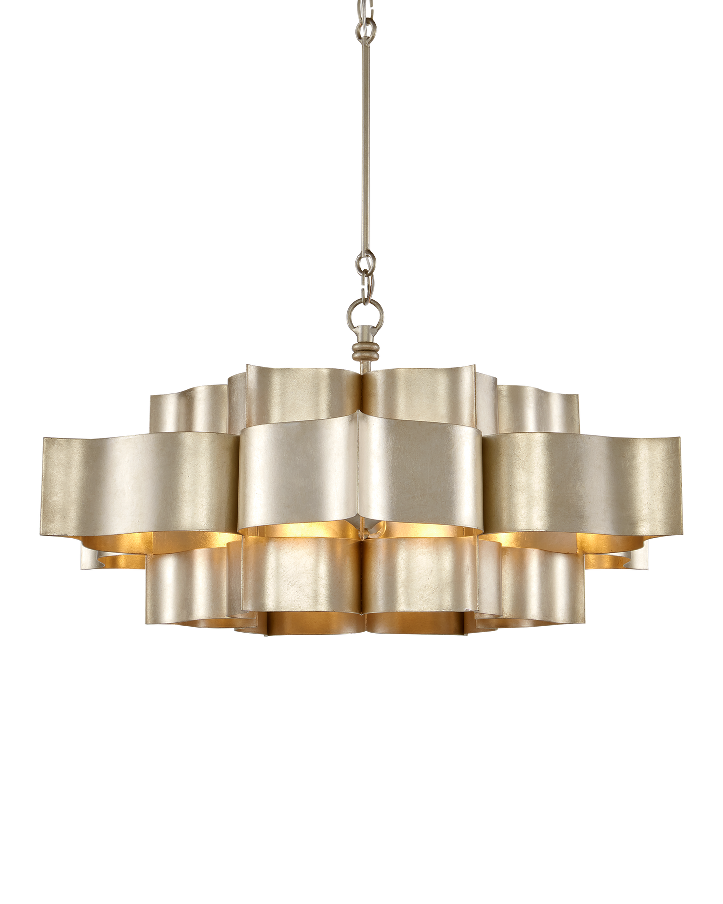 Grand Lotus Large Silver Chandelier.