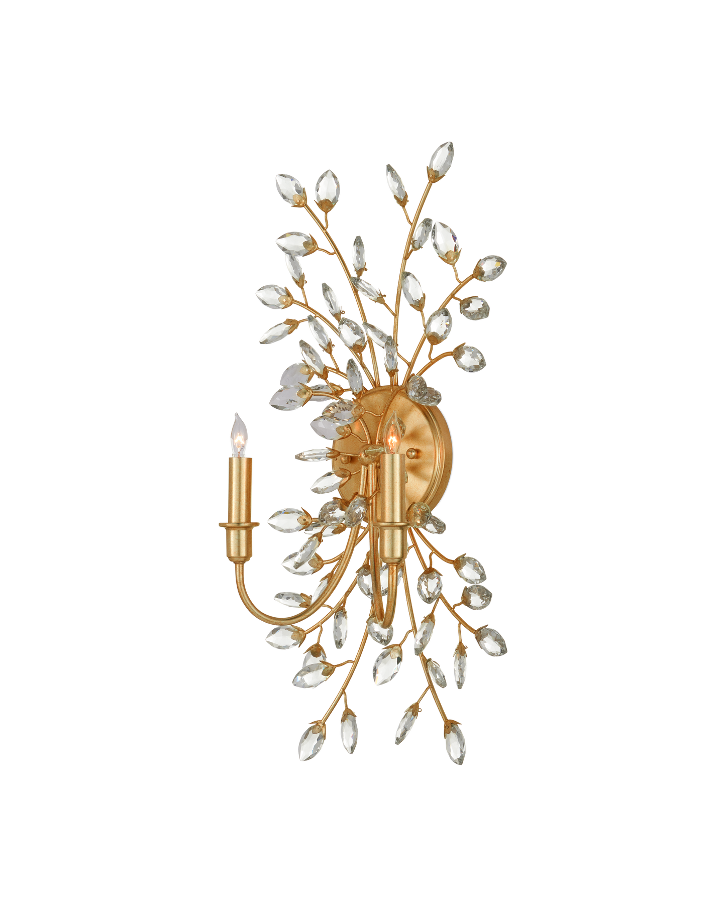 Forget-Me-Not Gold Wall Sconce.